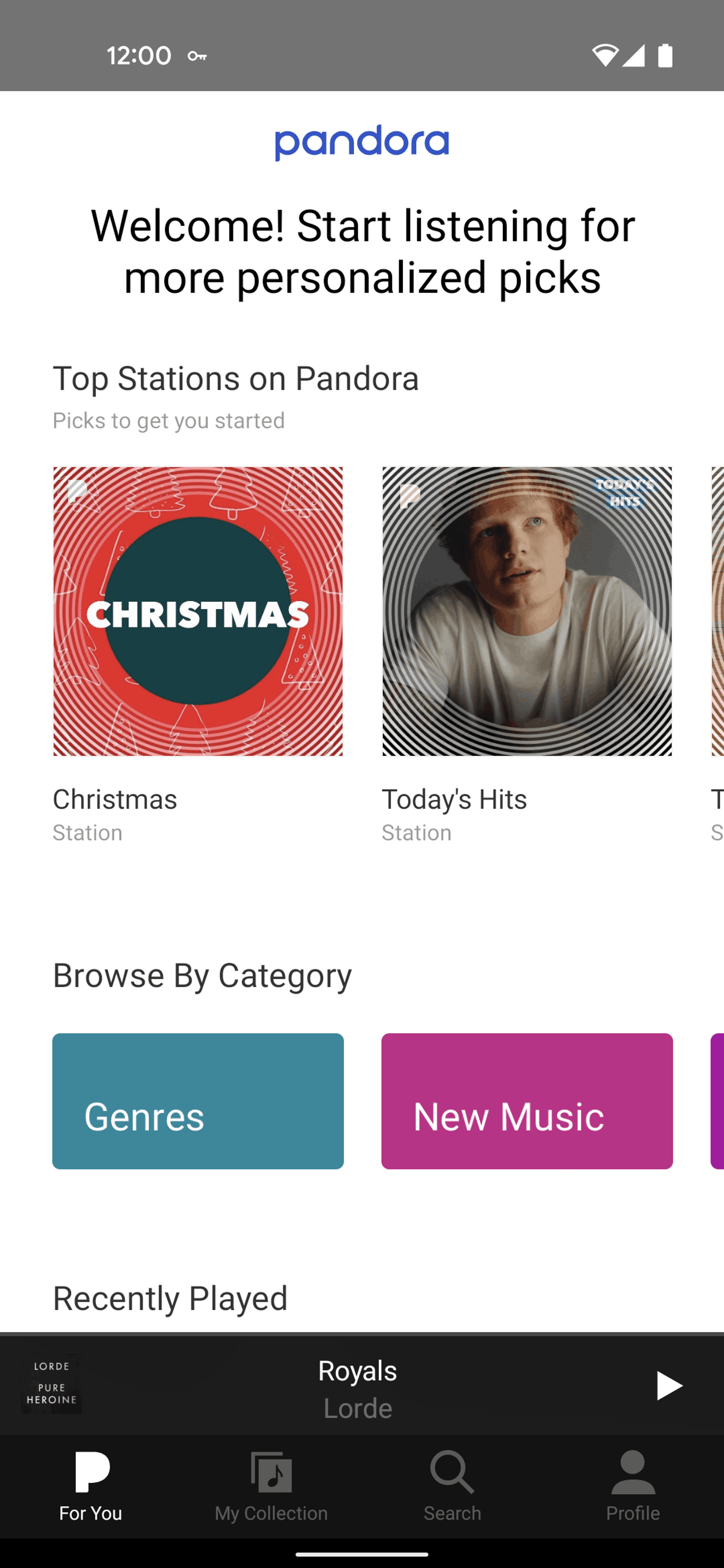 Pandora Android Music & Audio interface screenshot 3