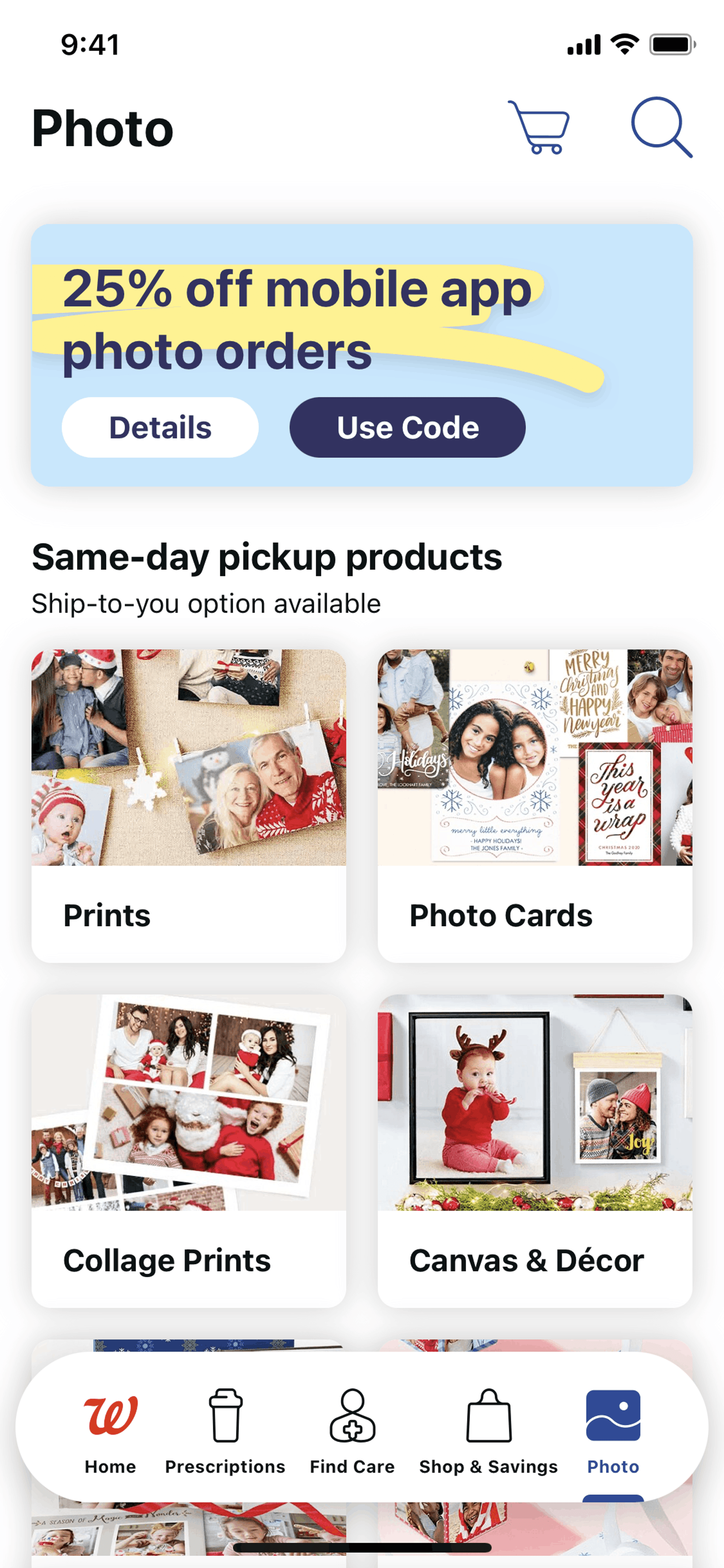 Walgreens iOS Shopping interface screenshot 2