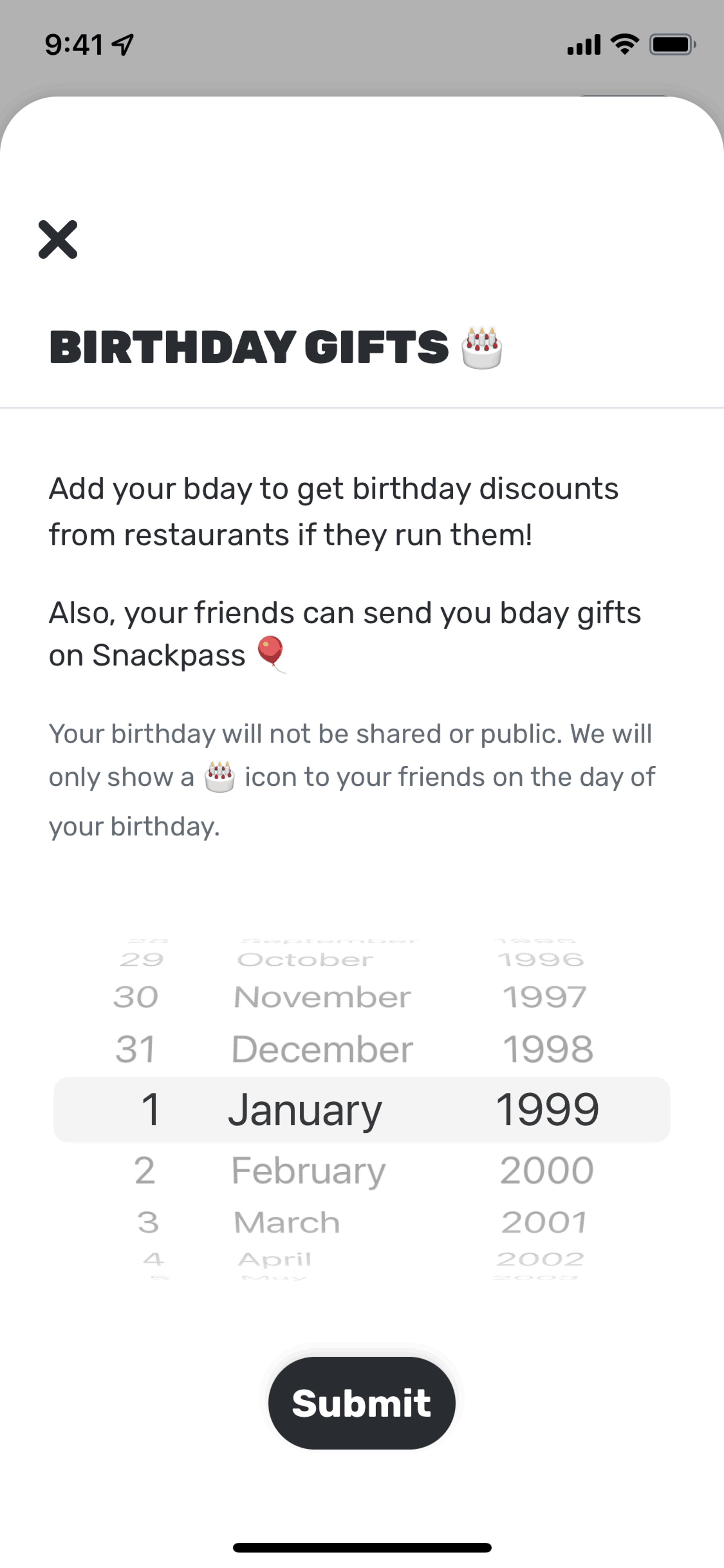 Snackpass iOS Food & Drink interface screenshot 20