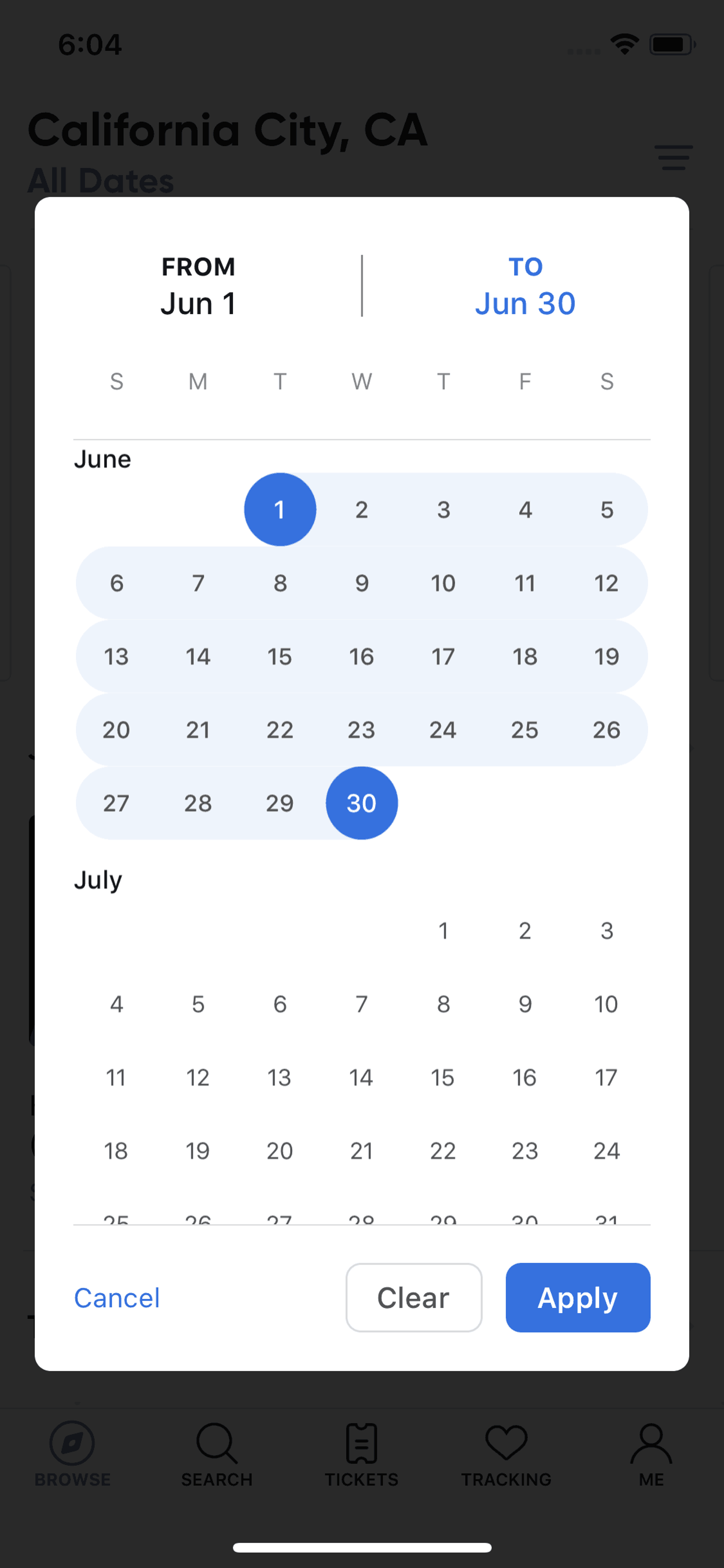SeatGeek iOS Entertainment interface screenshot 24
