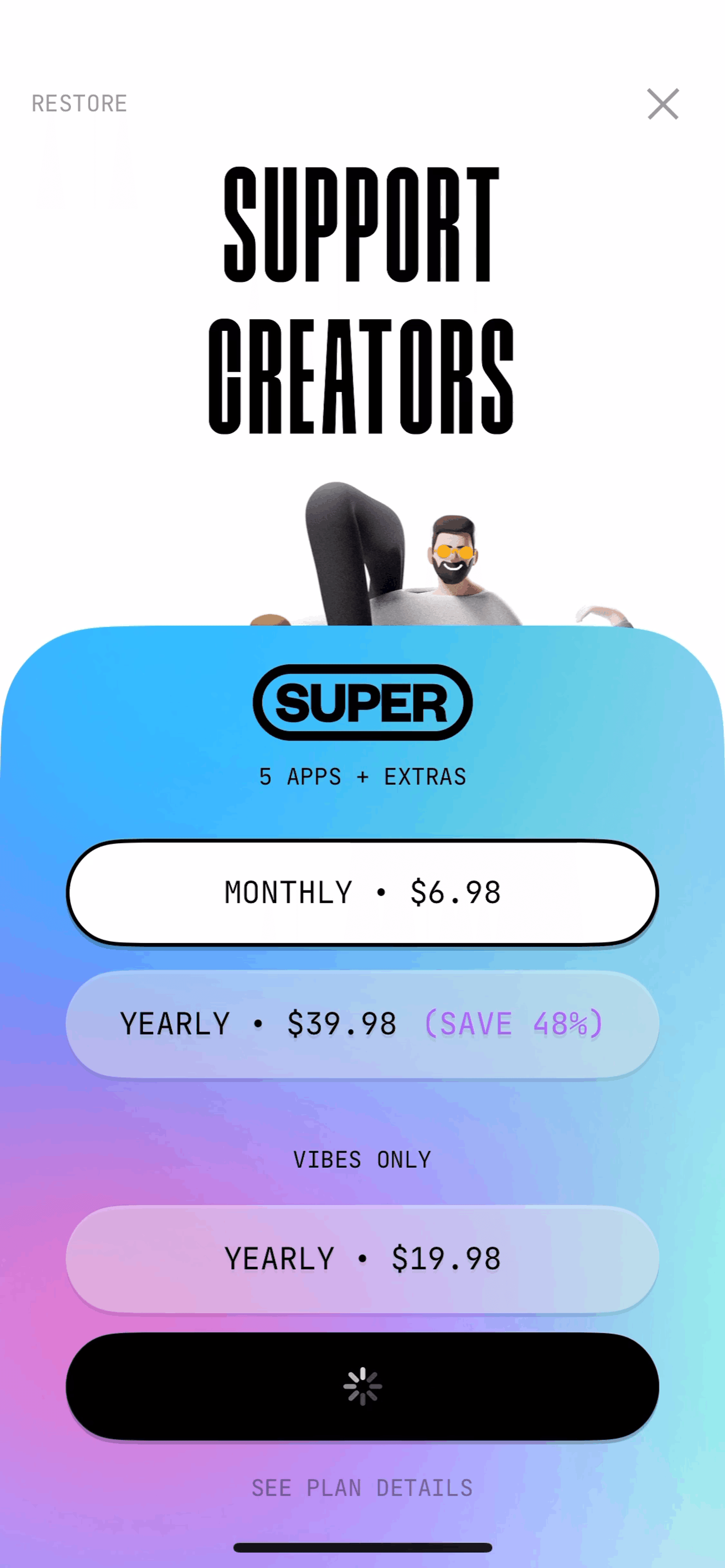 (Not Boring) Vibes iOS Health & Fitness interface screenshot 24