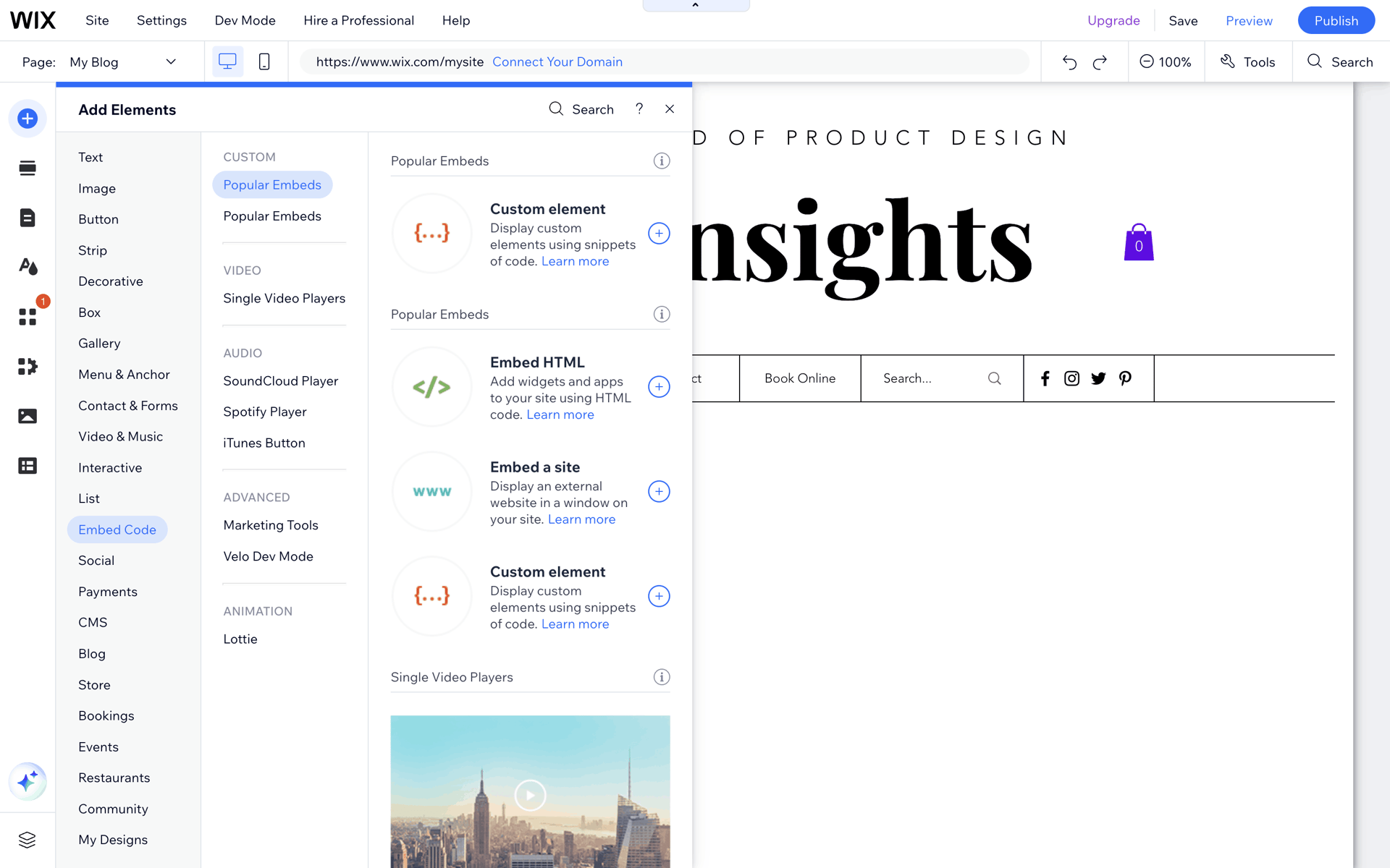 Wix Web Business interface screenshot 3