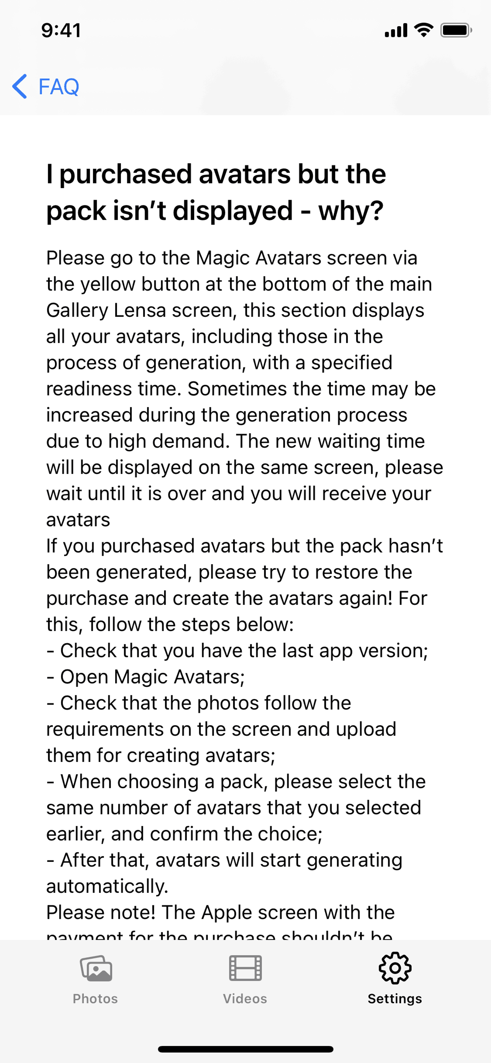 Lensa AI iOS Photo & Video interface screenshot 7
