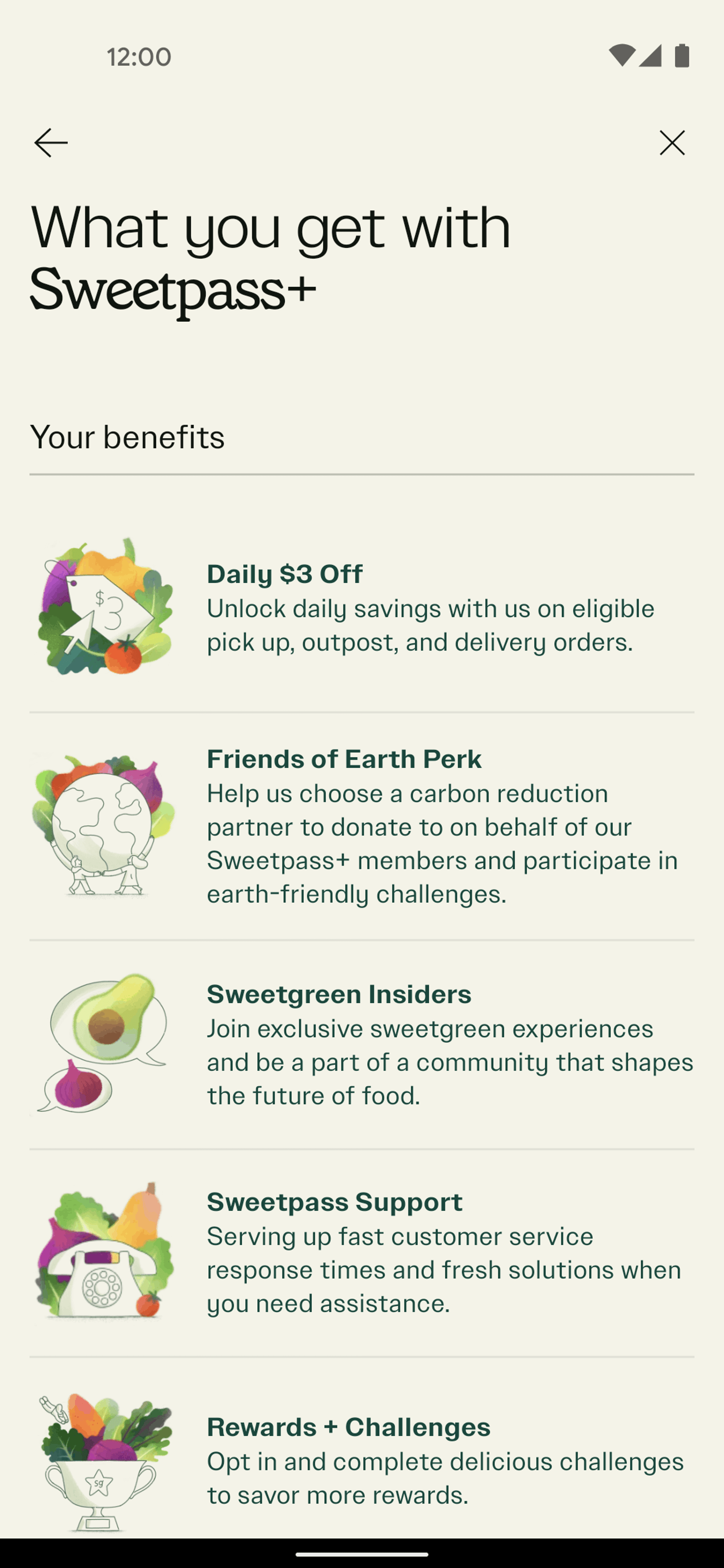 sweetgreen Android Food & Drink interface screenshot 8