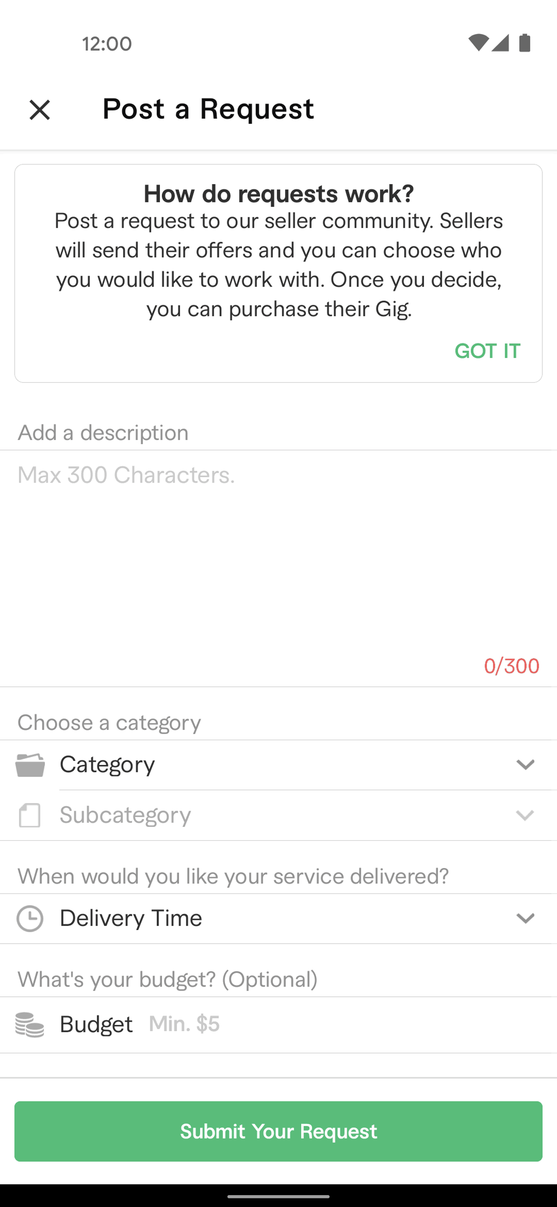 Fiverr Android Business interface screenshot 24