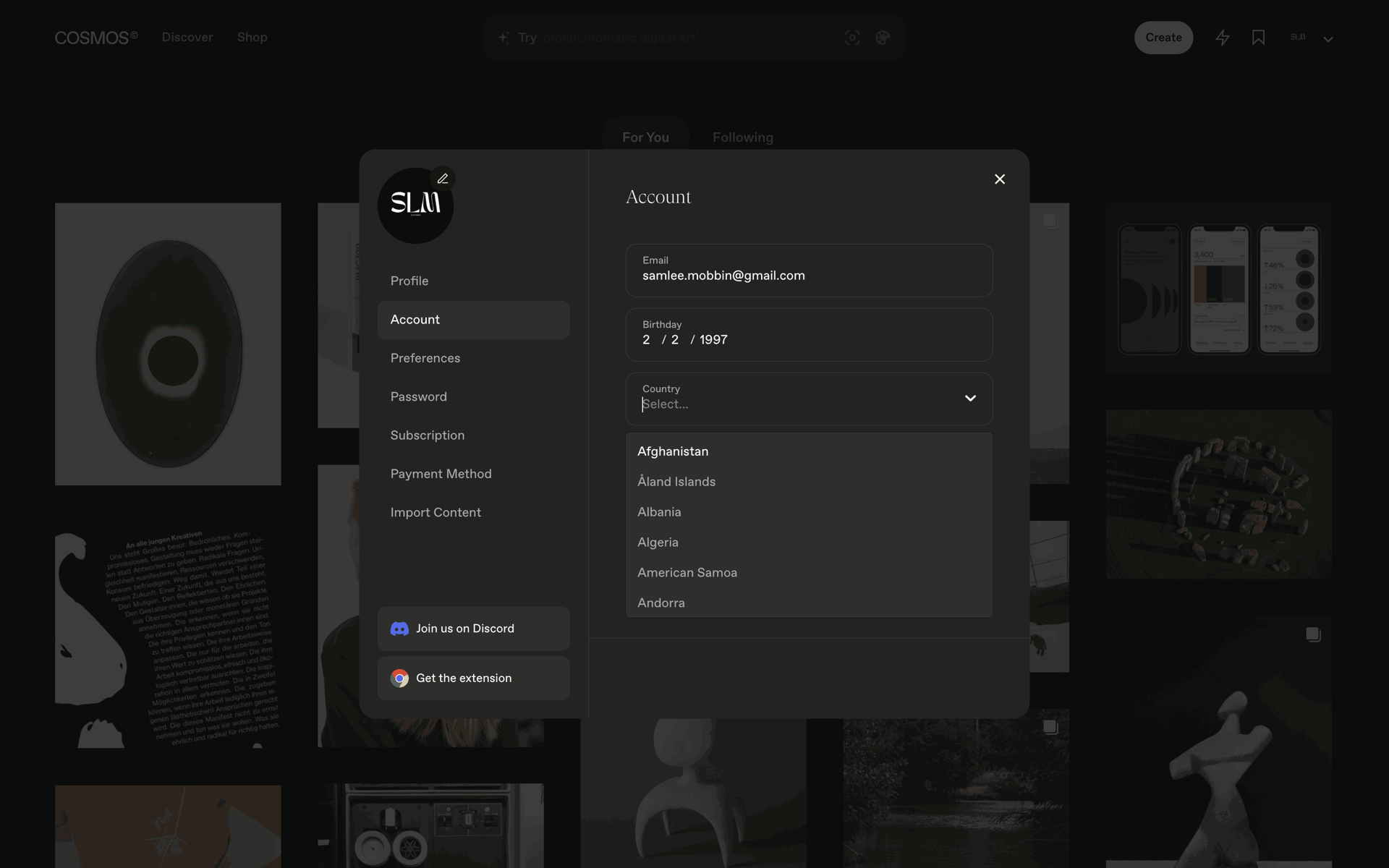 Cosmos Web Photo & Video interface screenshot 16