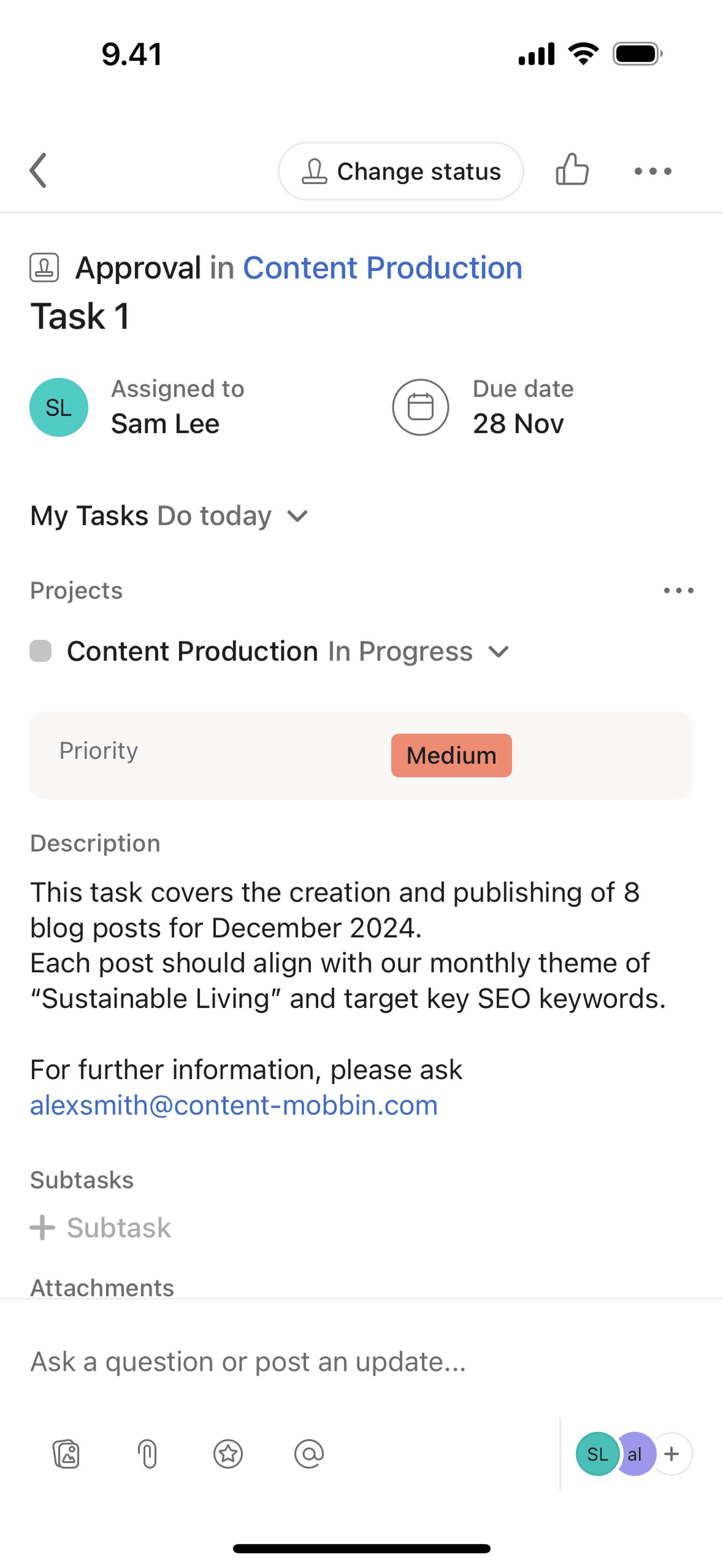 Asana iOS Business interface screenshot 23
