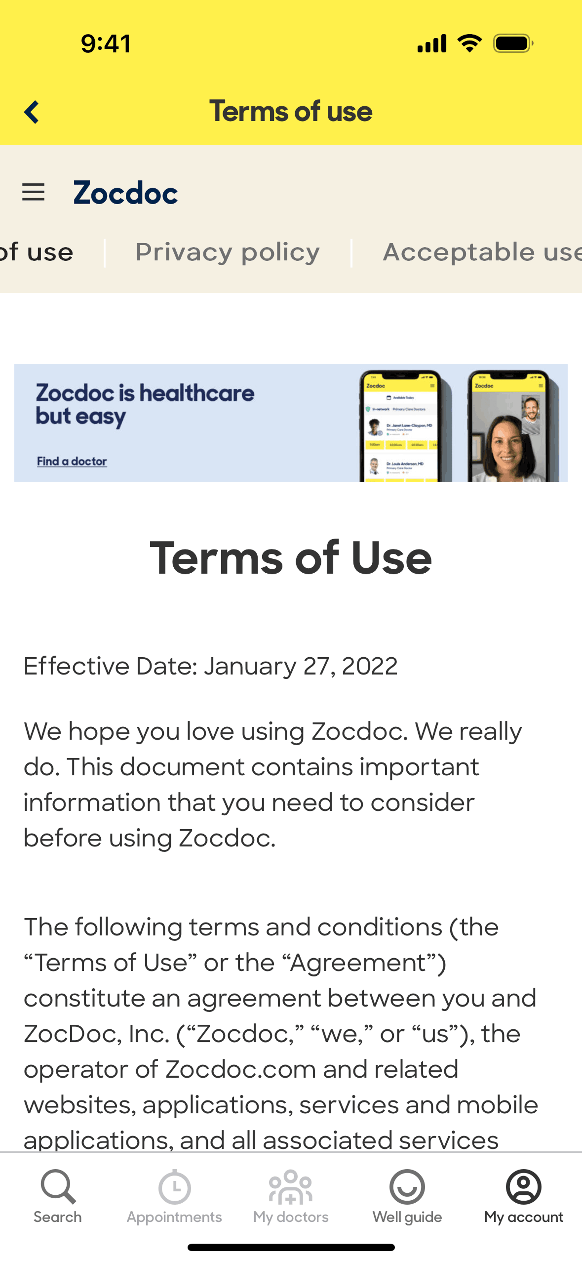 Zocdoc iOS Medical interface screenshot 20