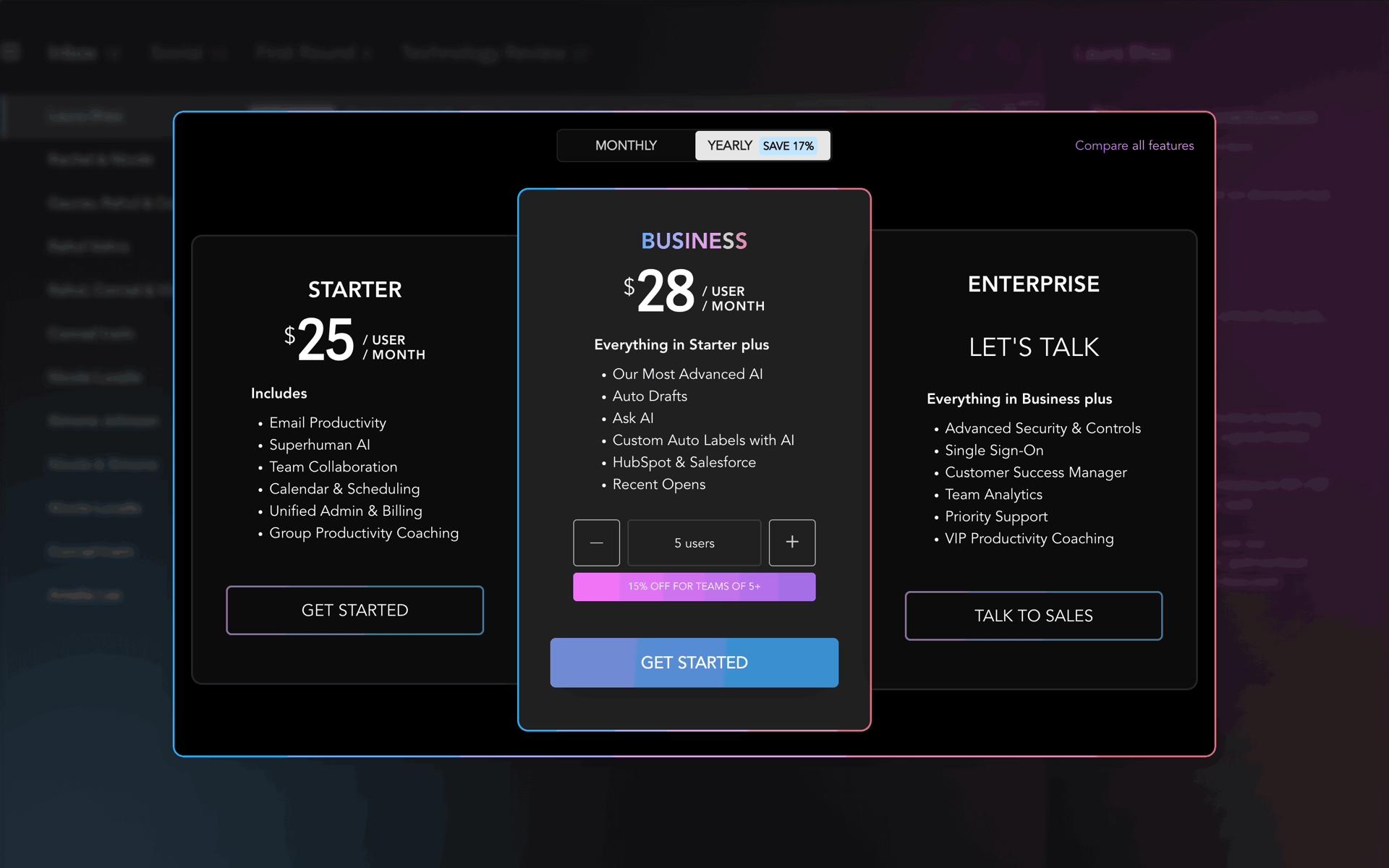 Superhuman Web AI interface screenshot 4