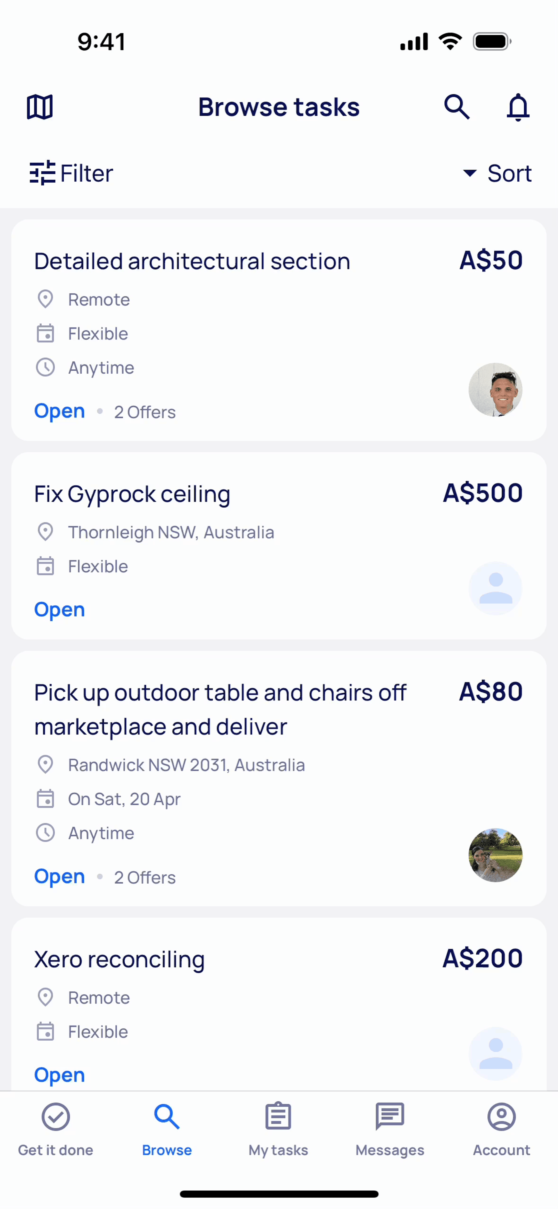Airtasker iOS Jobs & Recruitment interface screenshot 4