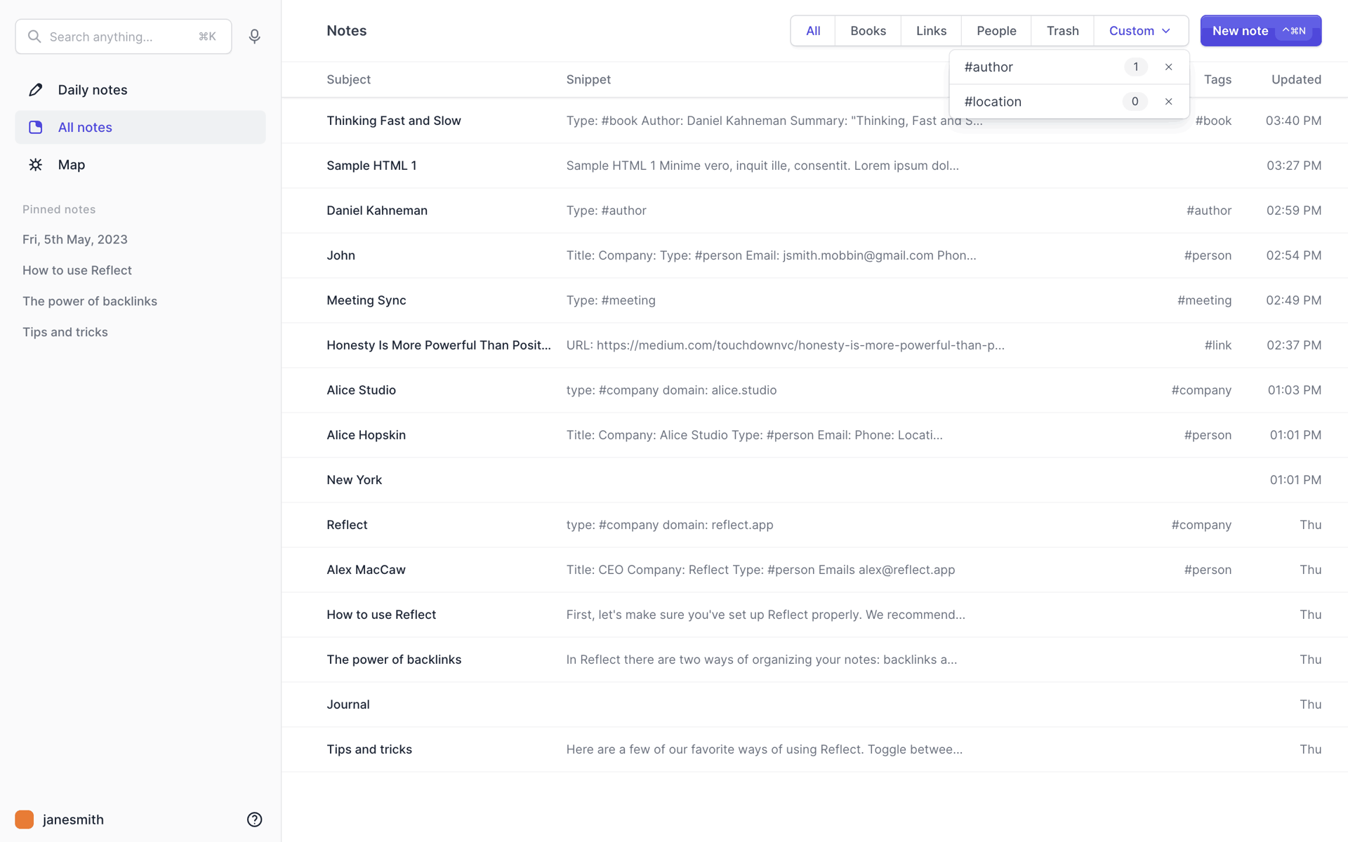 Reflect Web AI interface screenshot 11