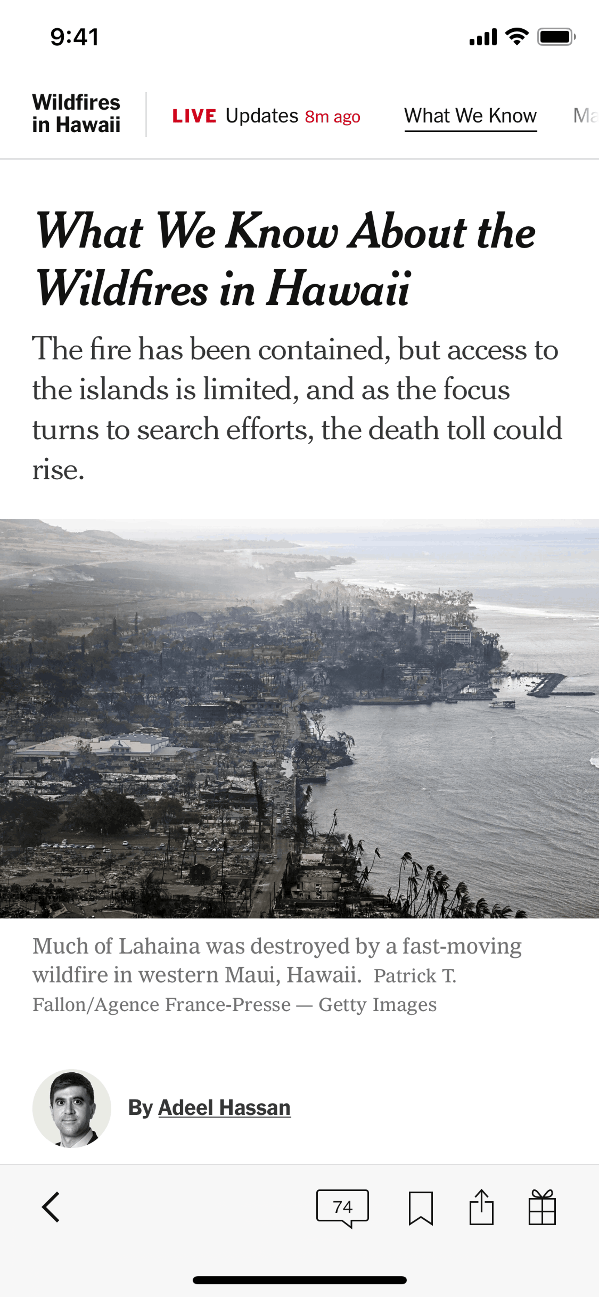 The New York Times iOS News interface screenshot 23