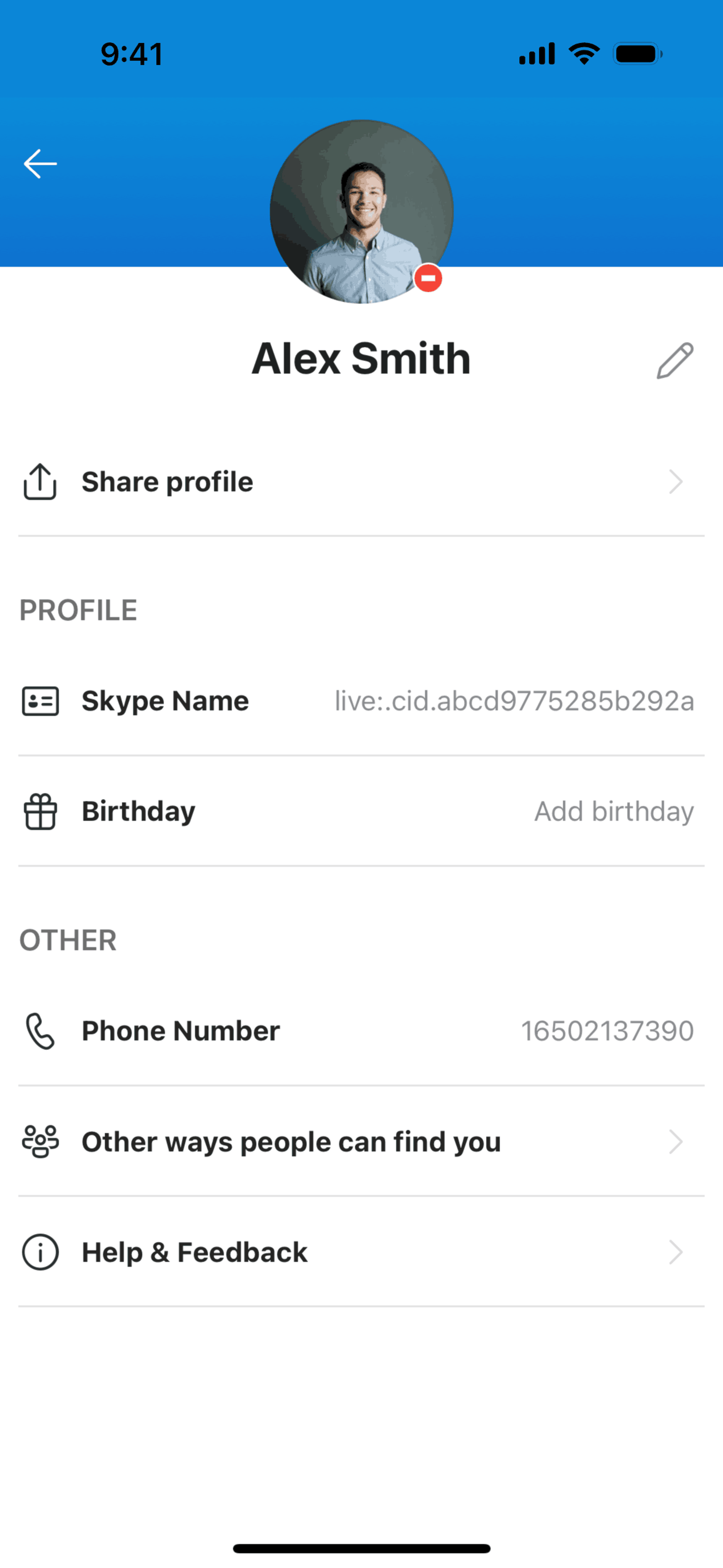 Skype iOS Communication interface screenshot 17