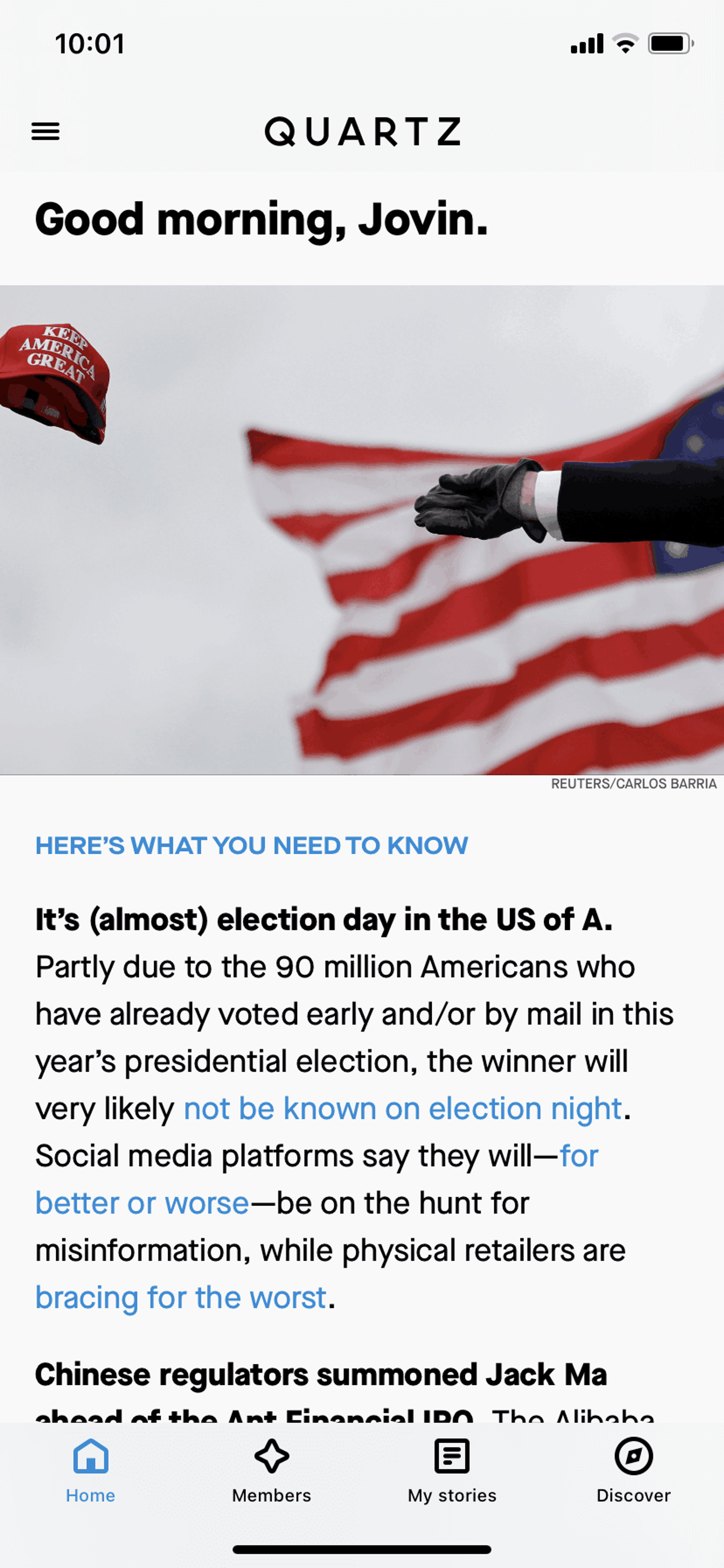 Quartz iOS News interface screenshot 12