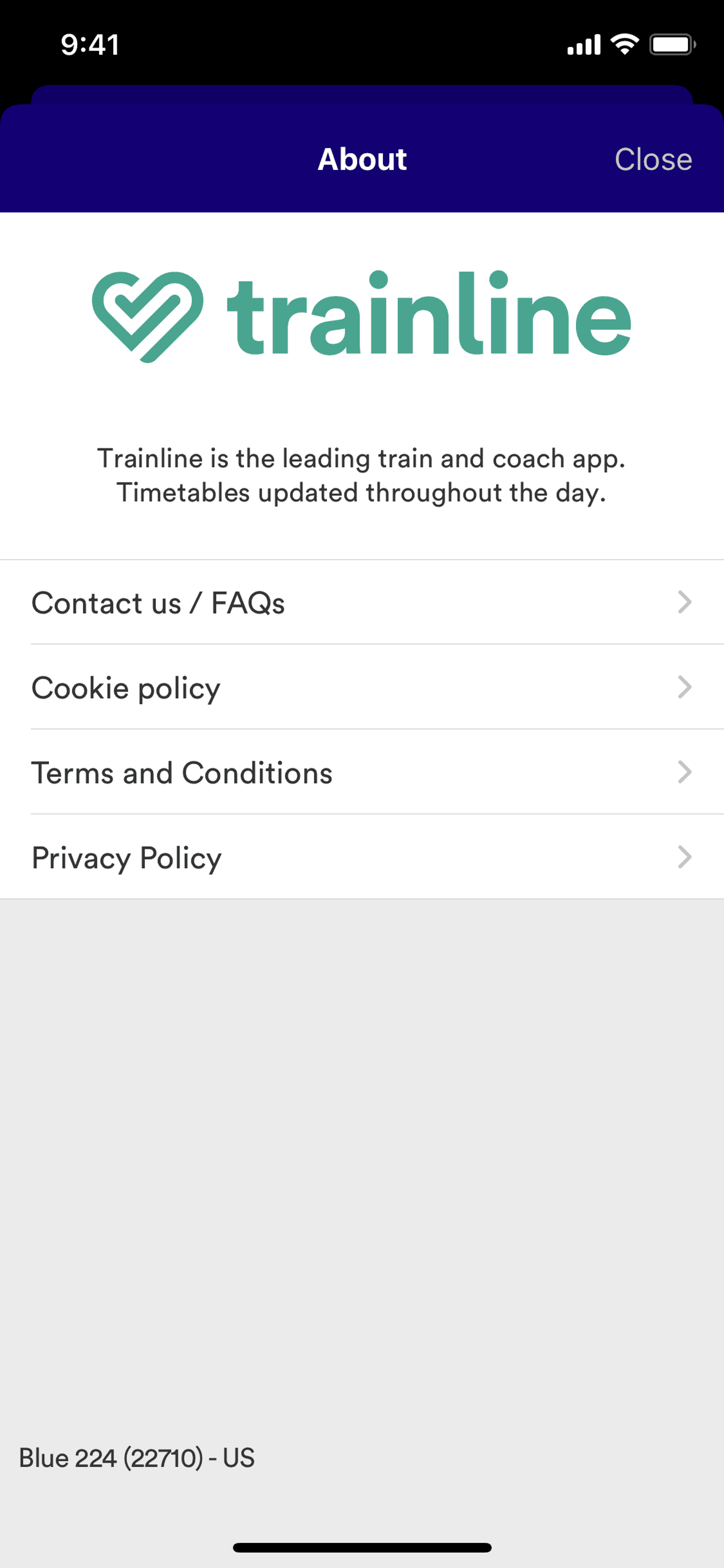 Trainline iOS Travel & Transportation interface screenshot 22