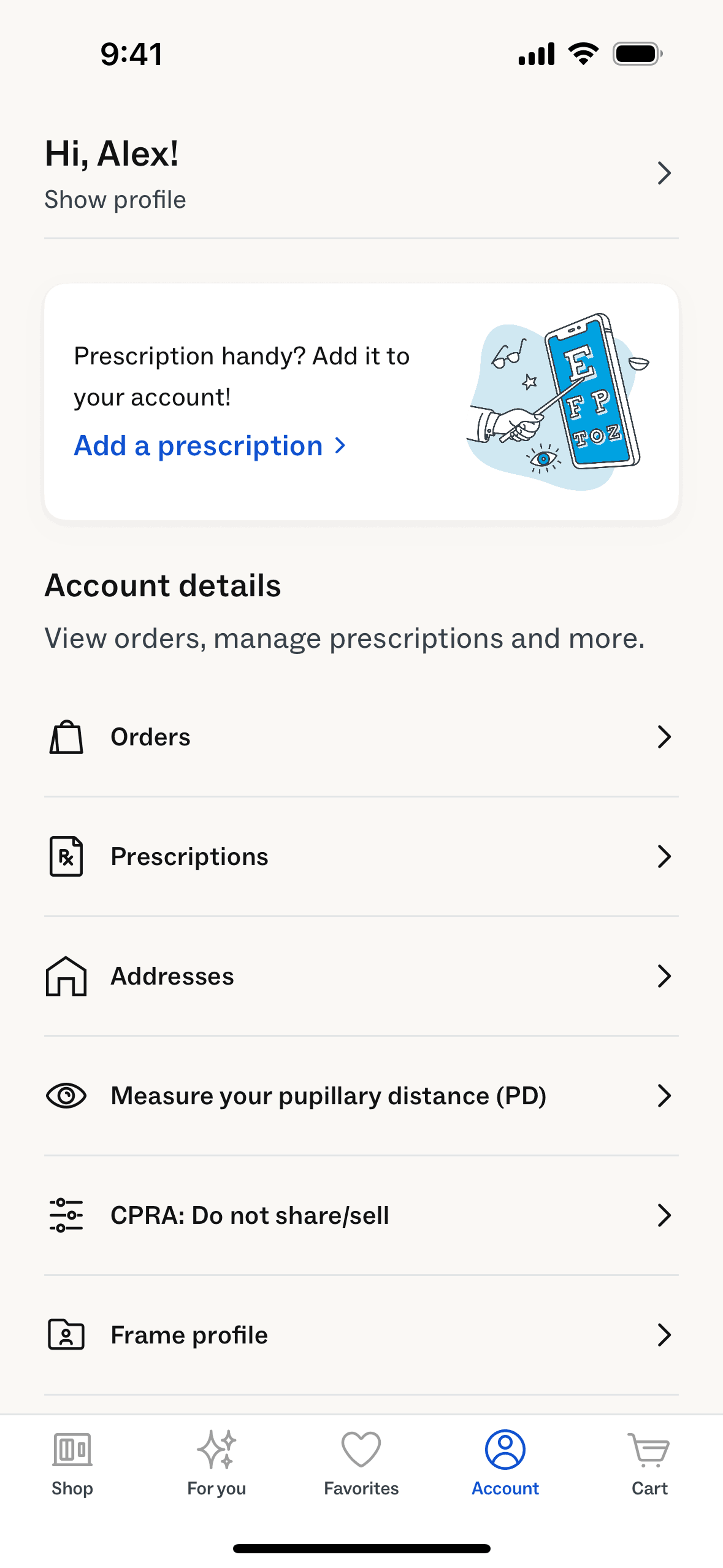 Warby Parker iOS Shopping interface screenshot 20