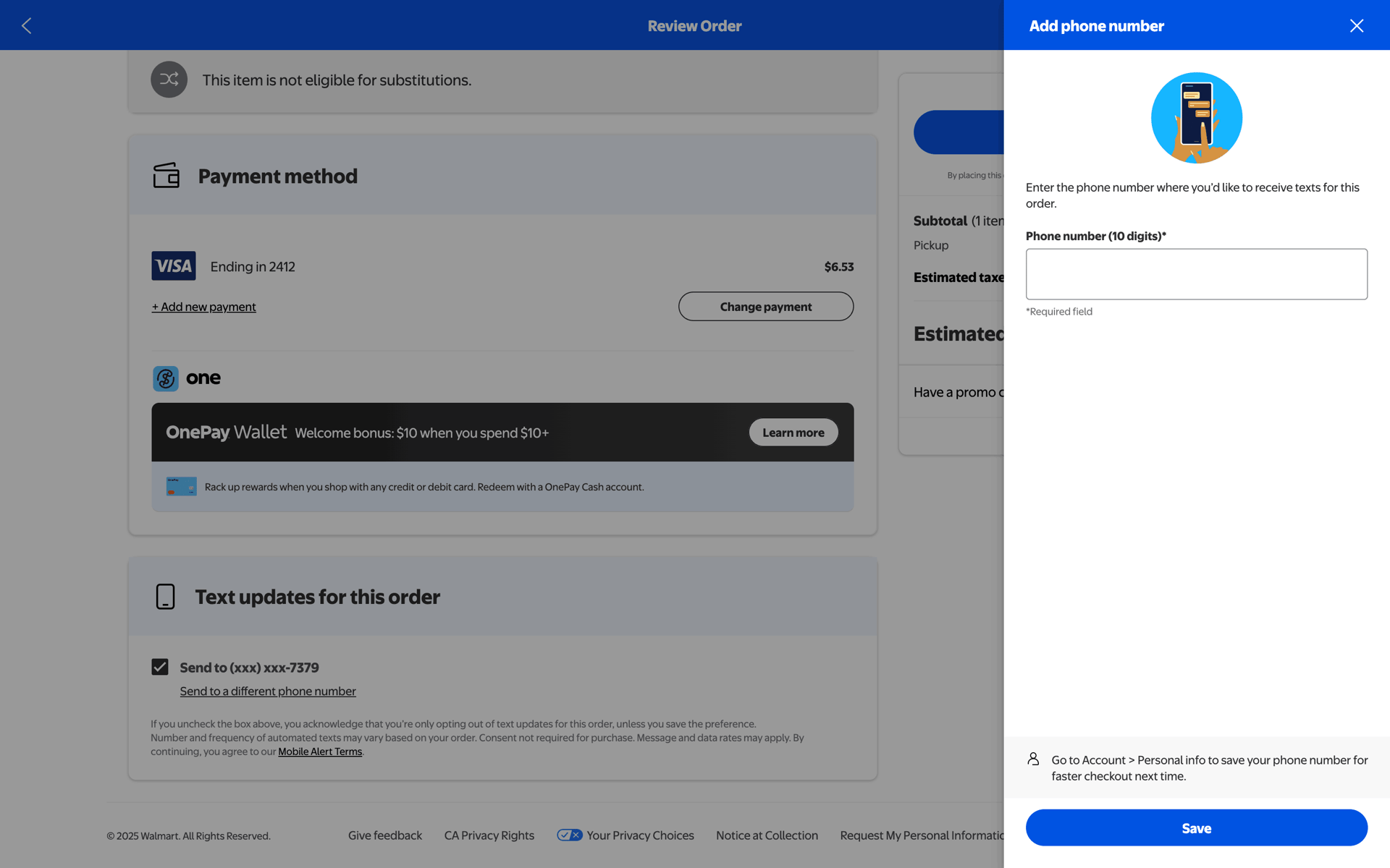 Walmart Web Shopping interface screenshot 10