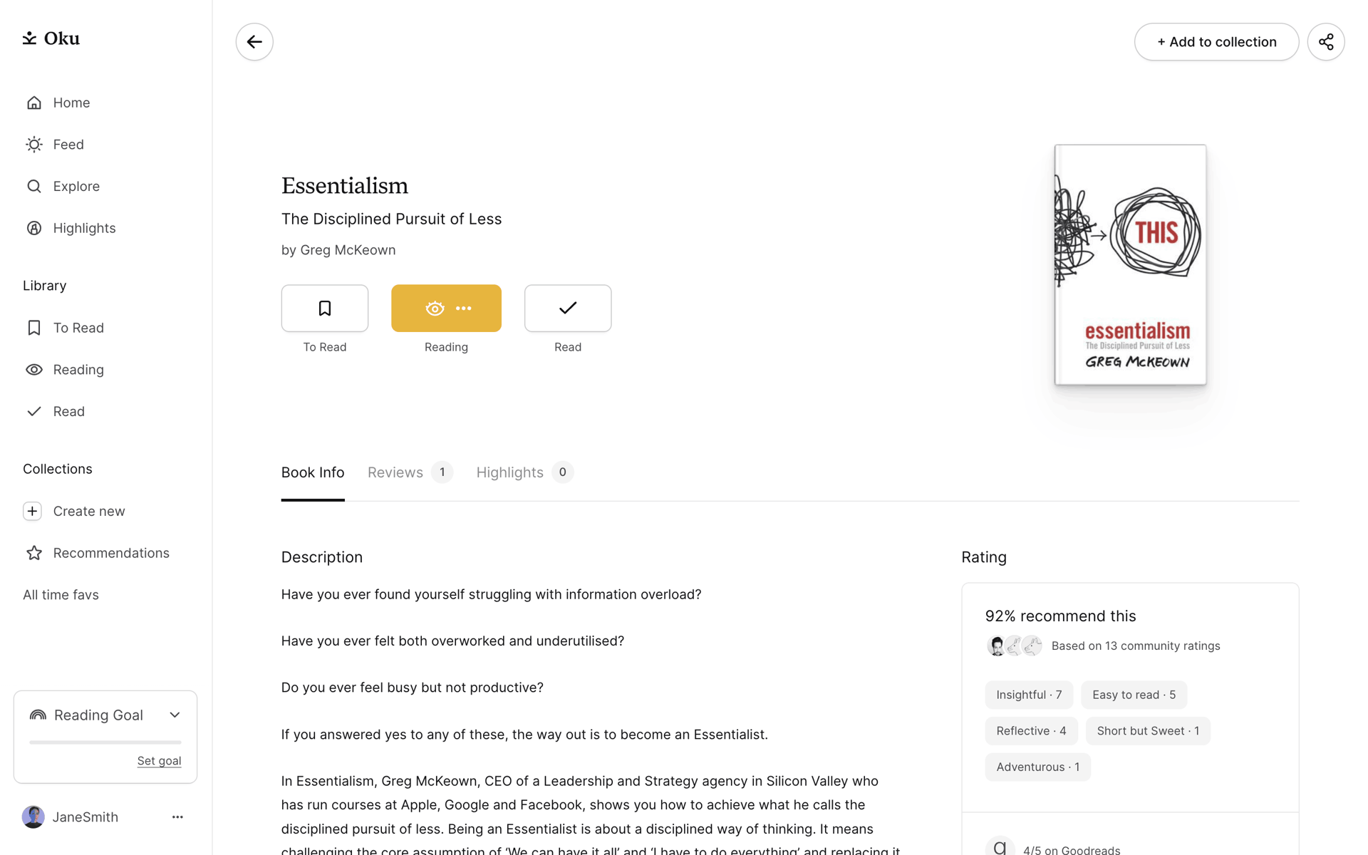 Oku Web Lifestyle interface screenshot 3