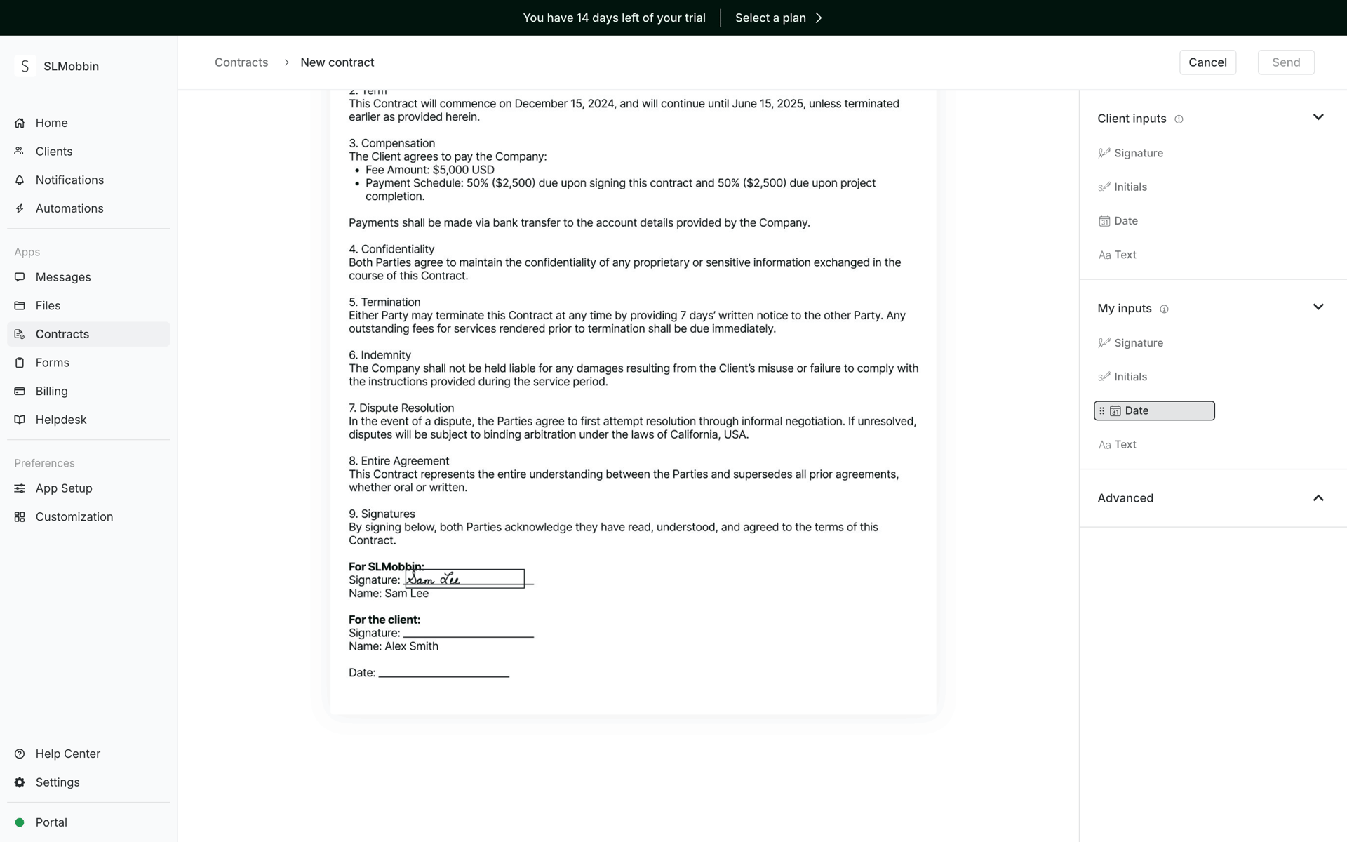 Copilot Web Business interface screenshot 12
