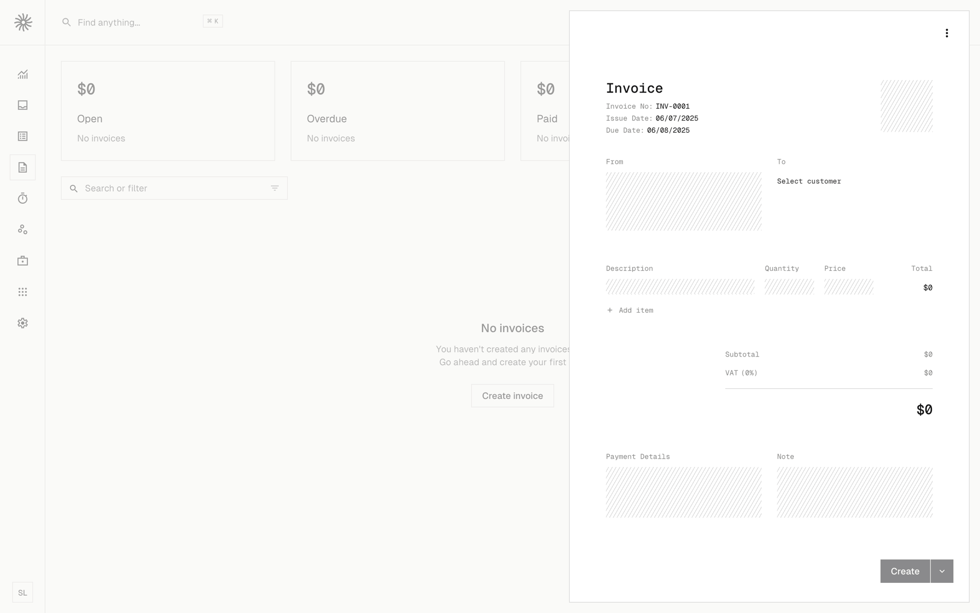 Midday Web Finance interface screenshot 7