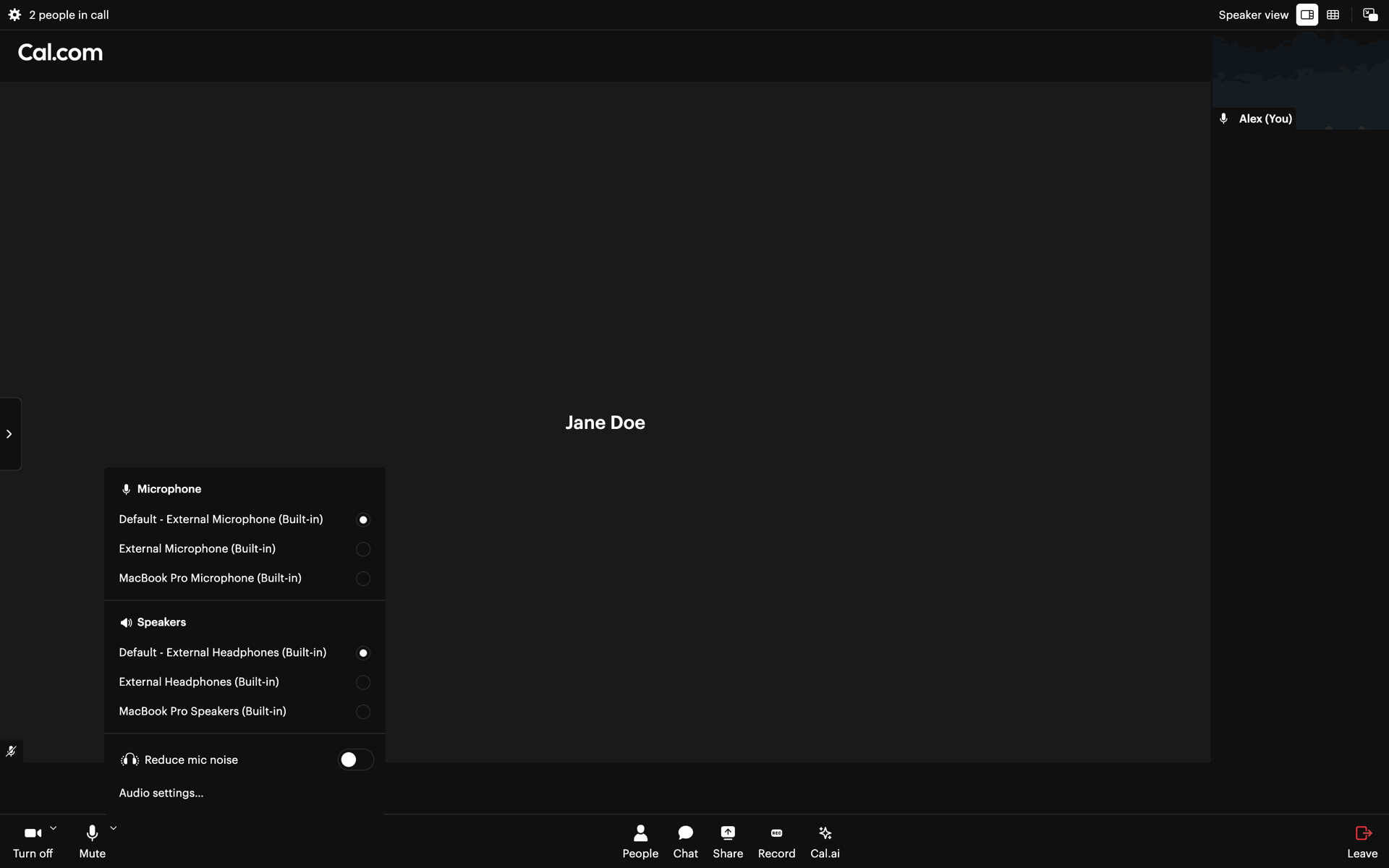 Cal.com Web AI interface screenshot 5