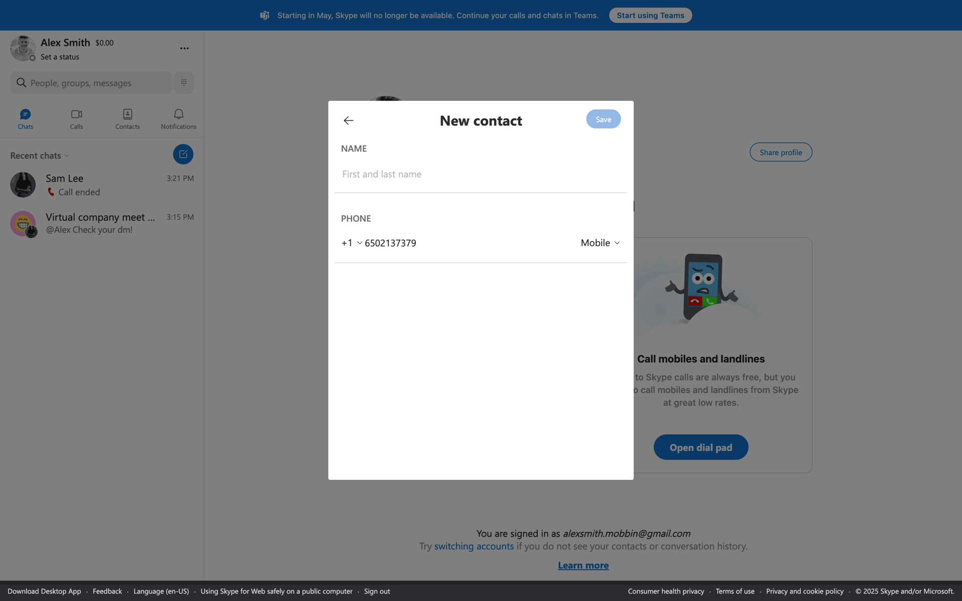 Skype Web Social Networking interface screenshot 15