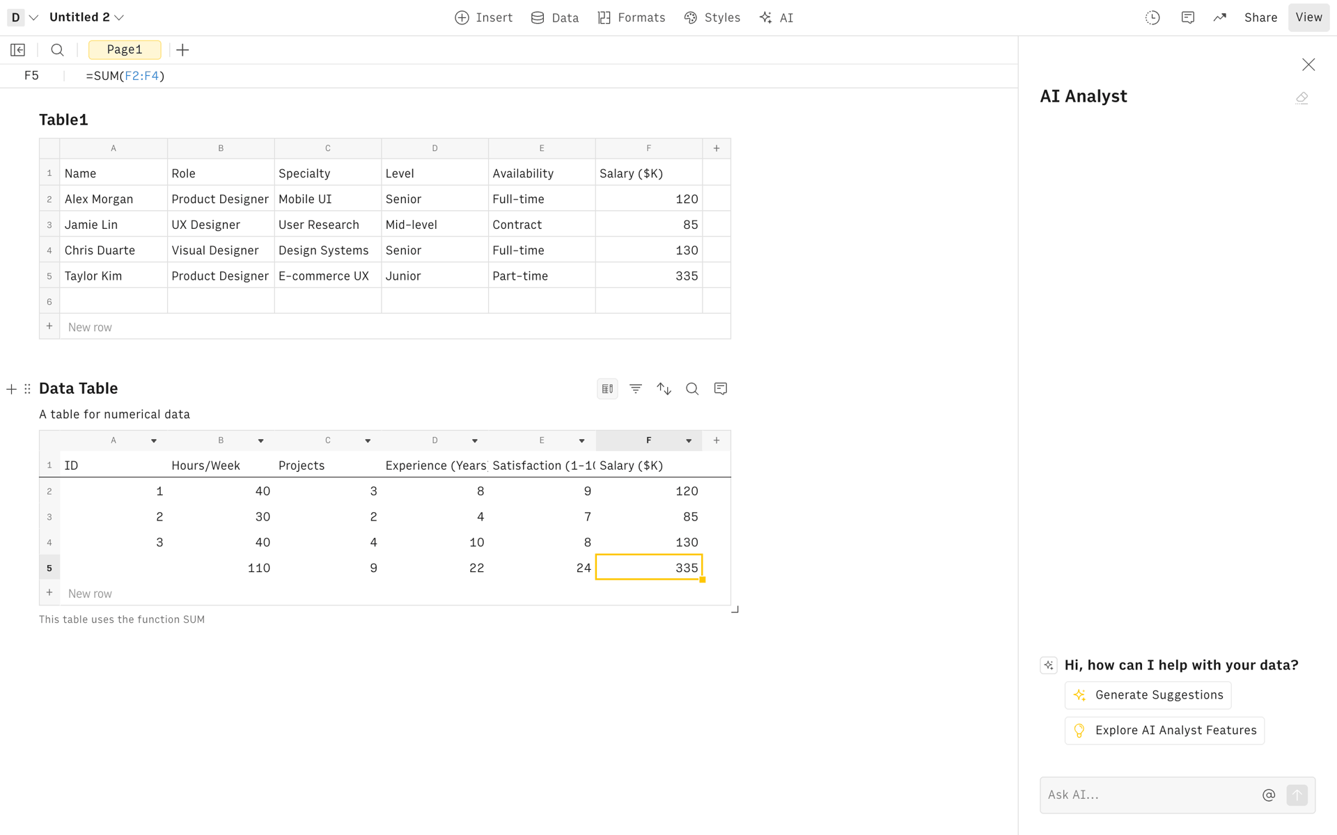 Rows Web AI interface screenshot 8