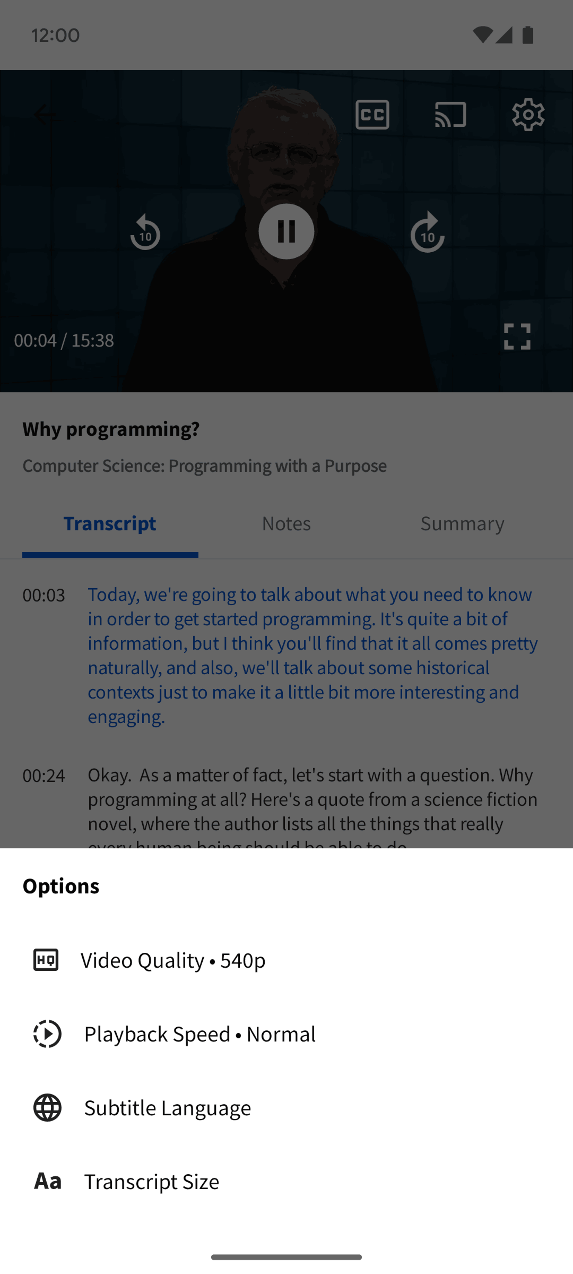 Coursera Android Education interface screenshot 22