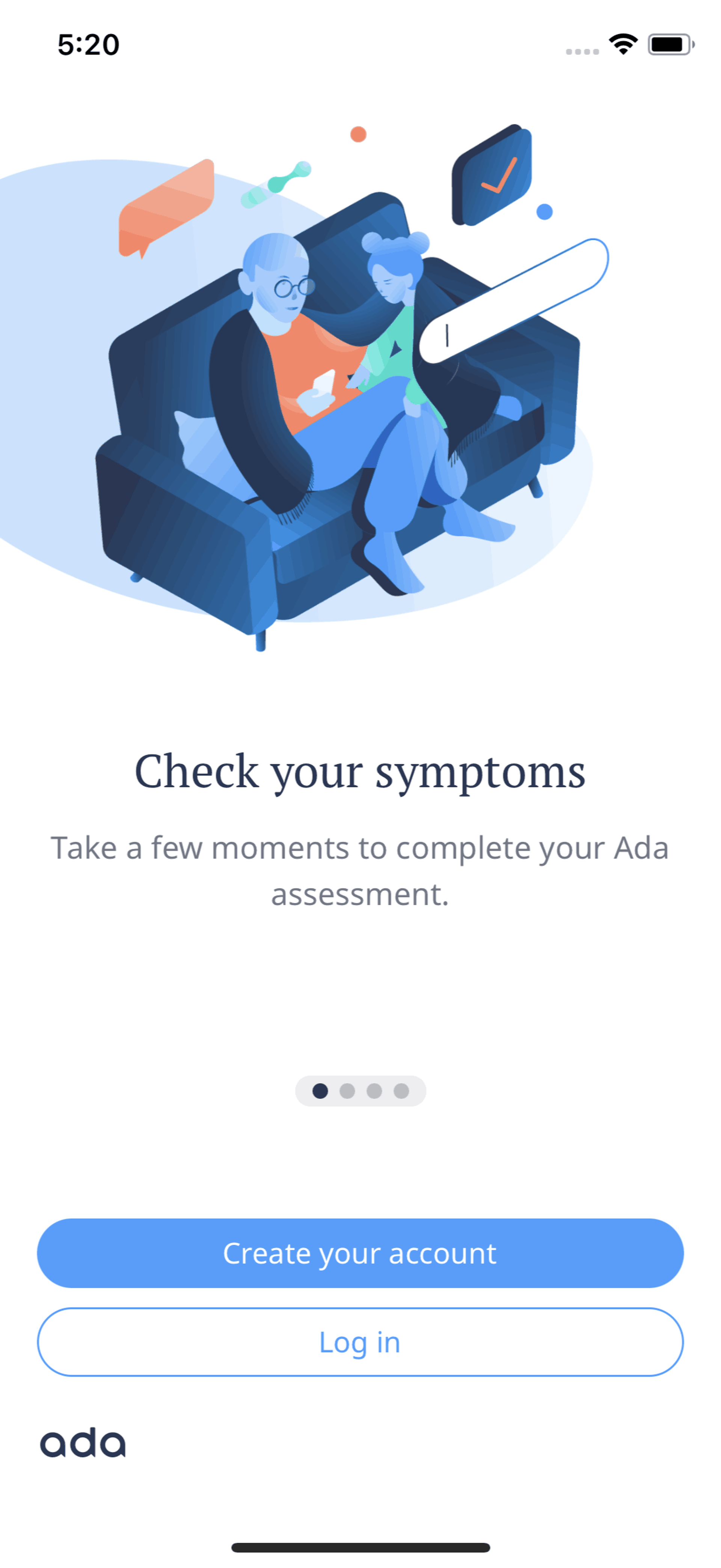 Ada iOS Health & Fitness interface screenshot 2