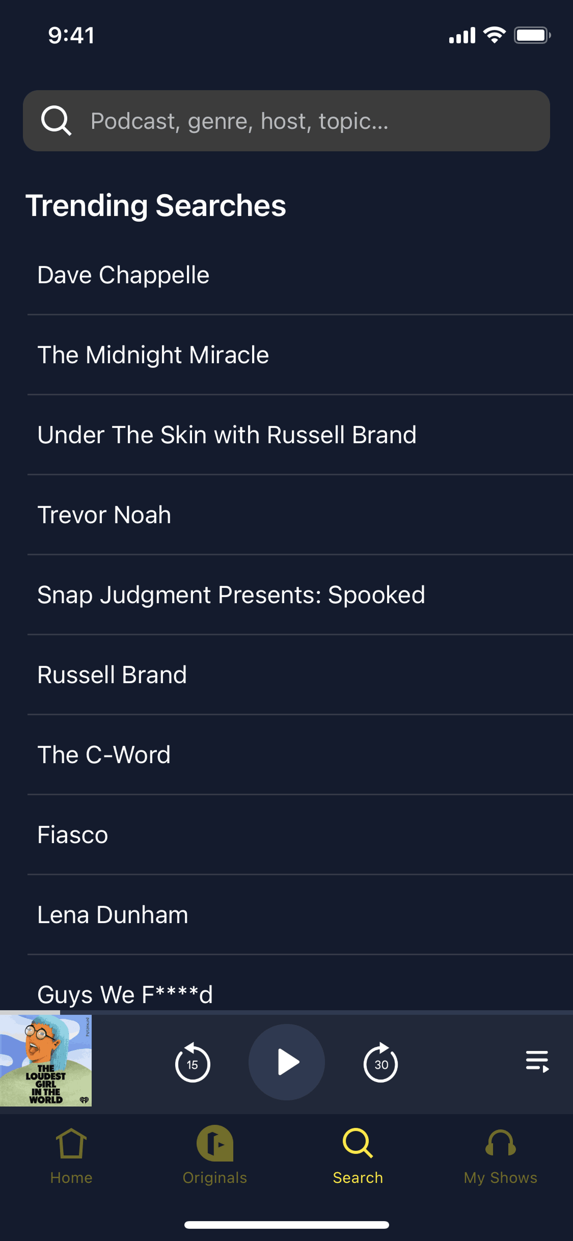 Luminary iOS Entertainment interface screenshot 4