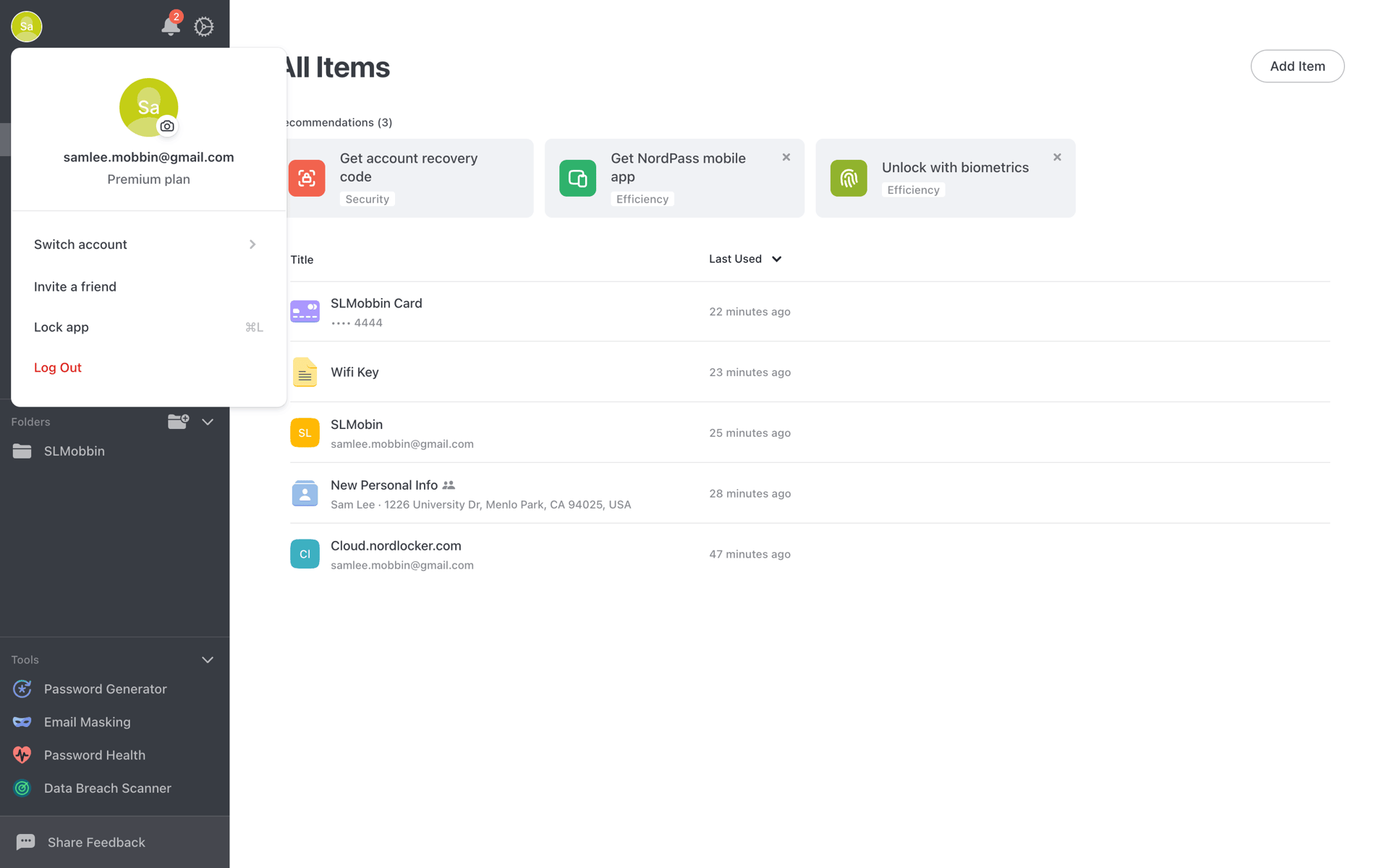 NordVPN Web Developer Tools interface screenshot 11