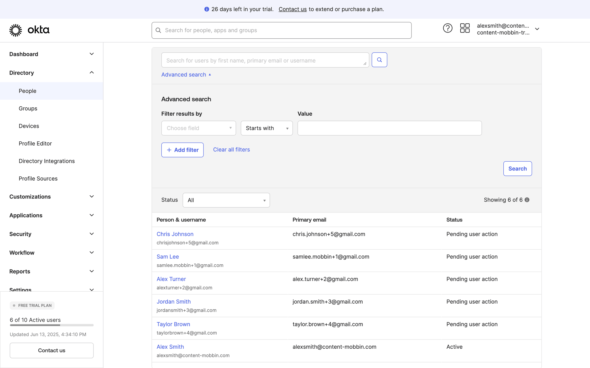 Okta Web Developer Tools interface screenshot 17