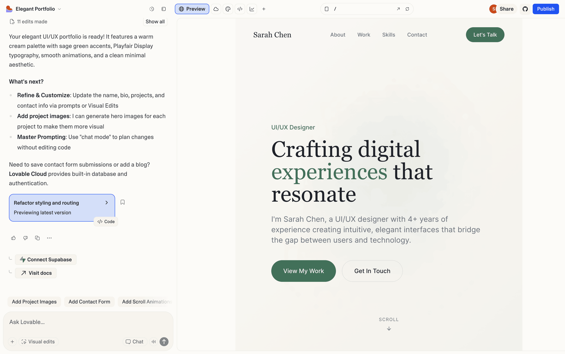 Lovable Web Developer Tools interface screenshot 9