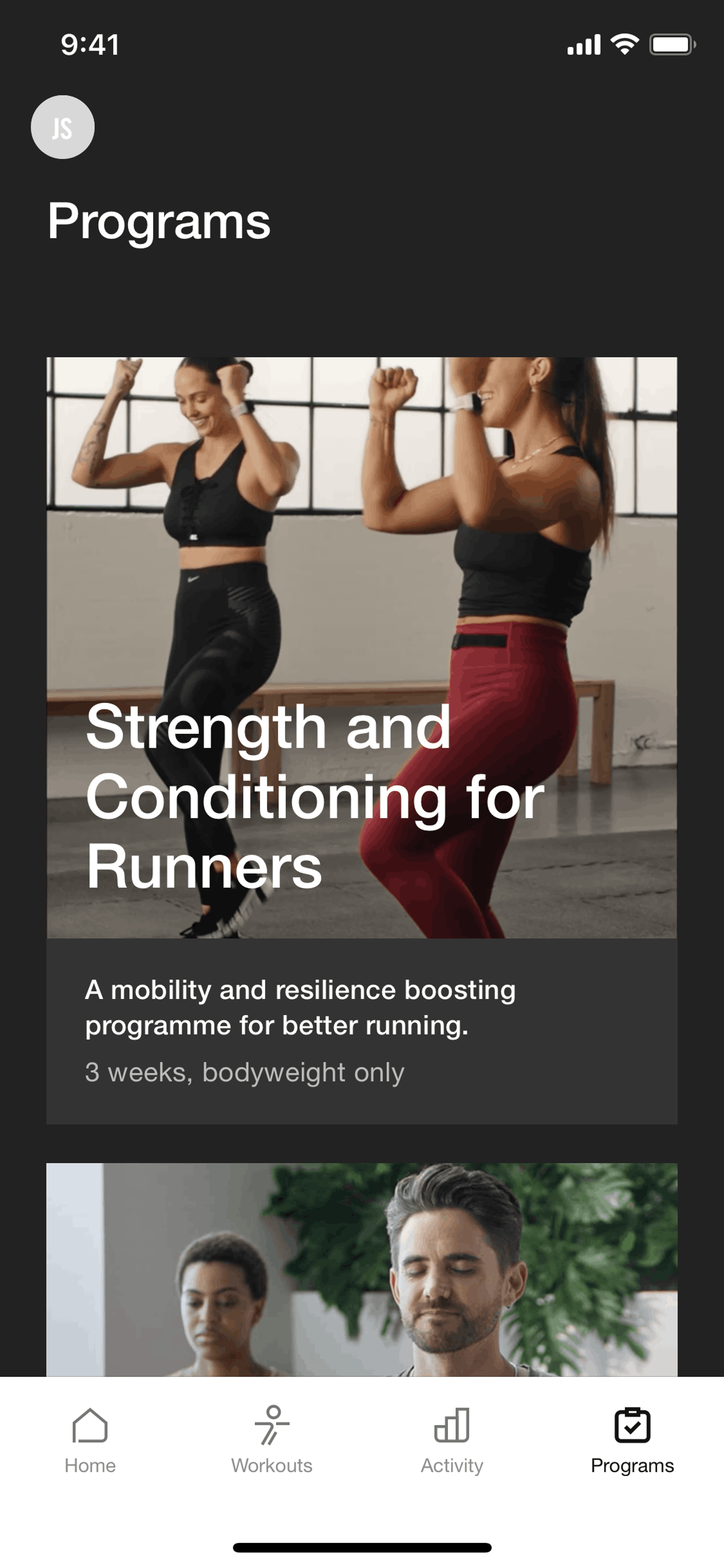 Nike Training Club iOS Health & Fitness interface screenshot 3