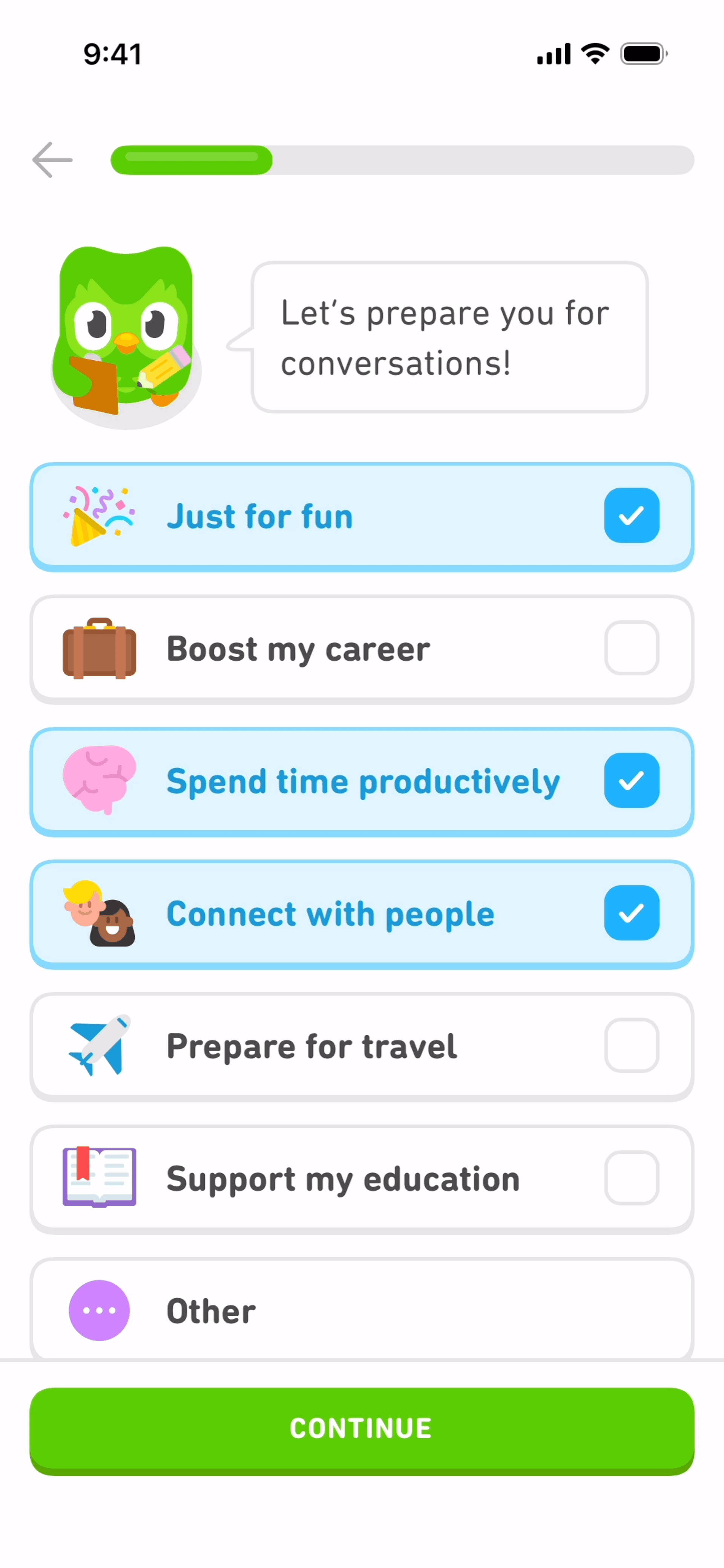 Duolingo iOS Education interface screenshot 10
