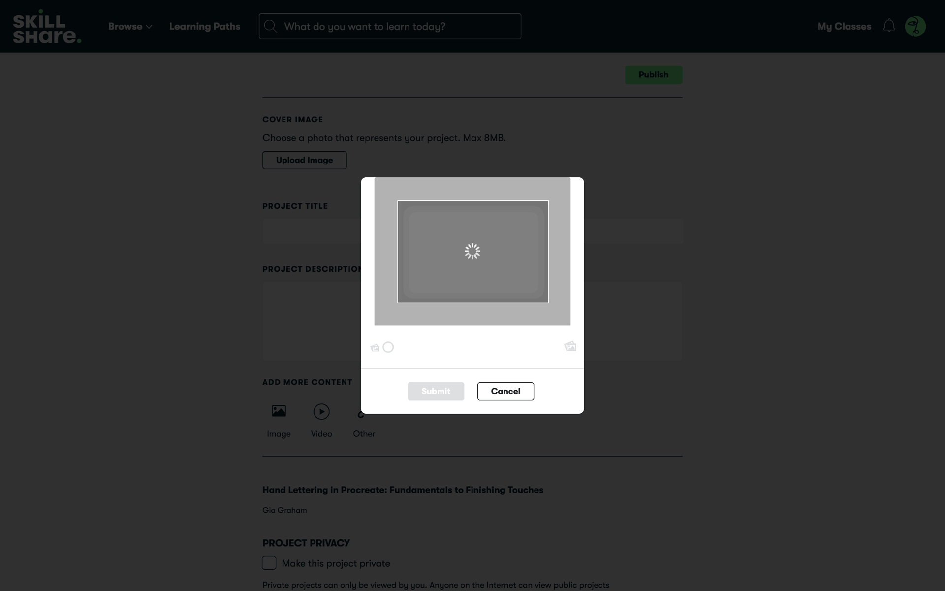 Skillshare Web Education interface screenshot 9