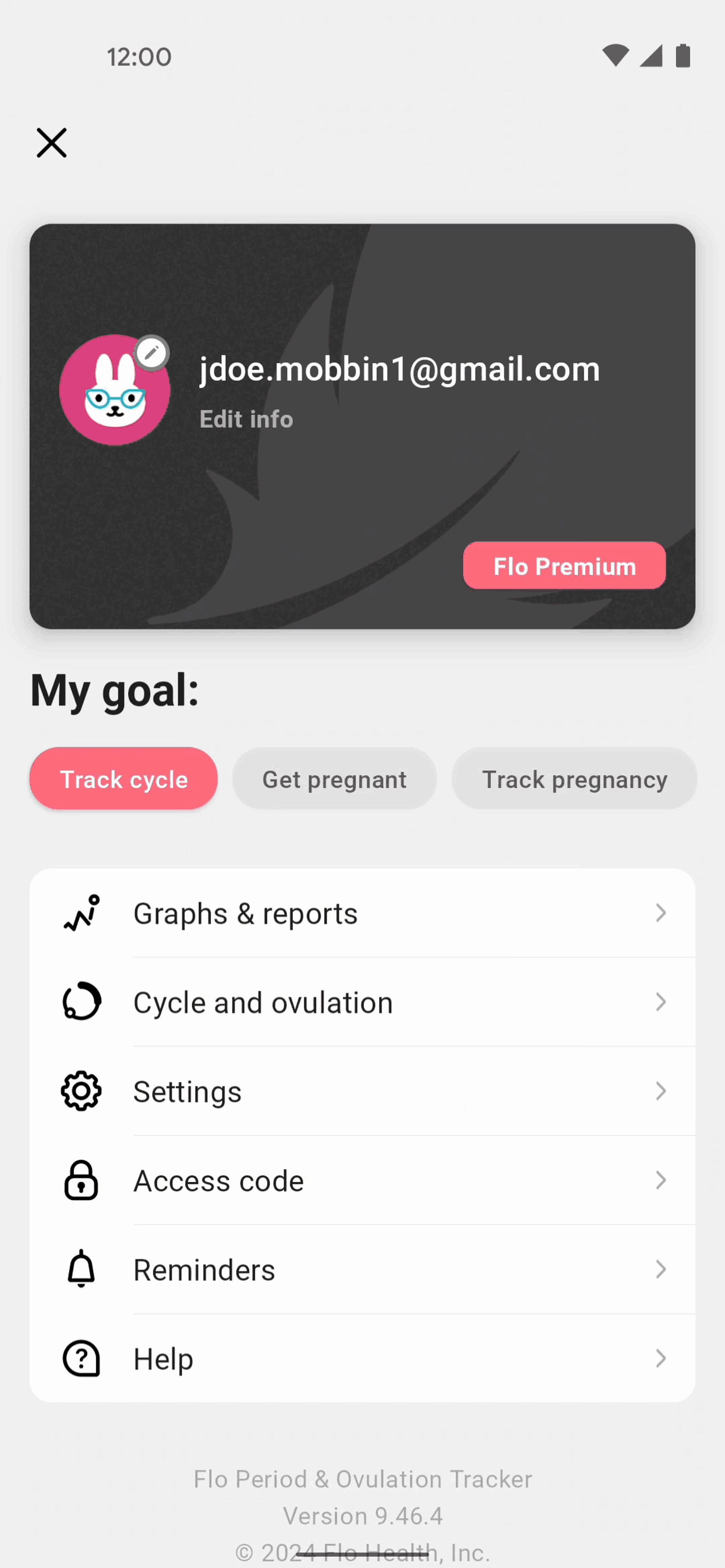 Flo Android Health & Fitness interface screenshot 2