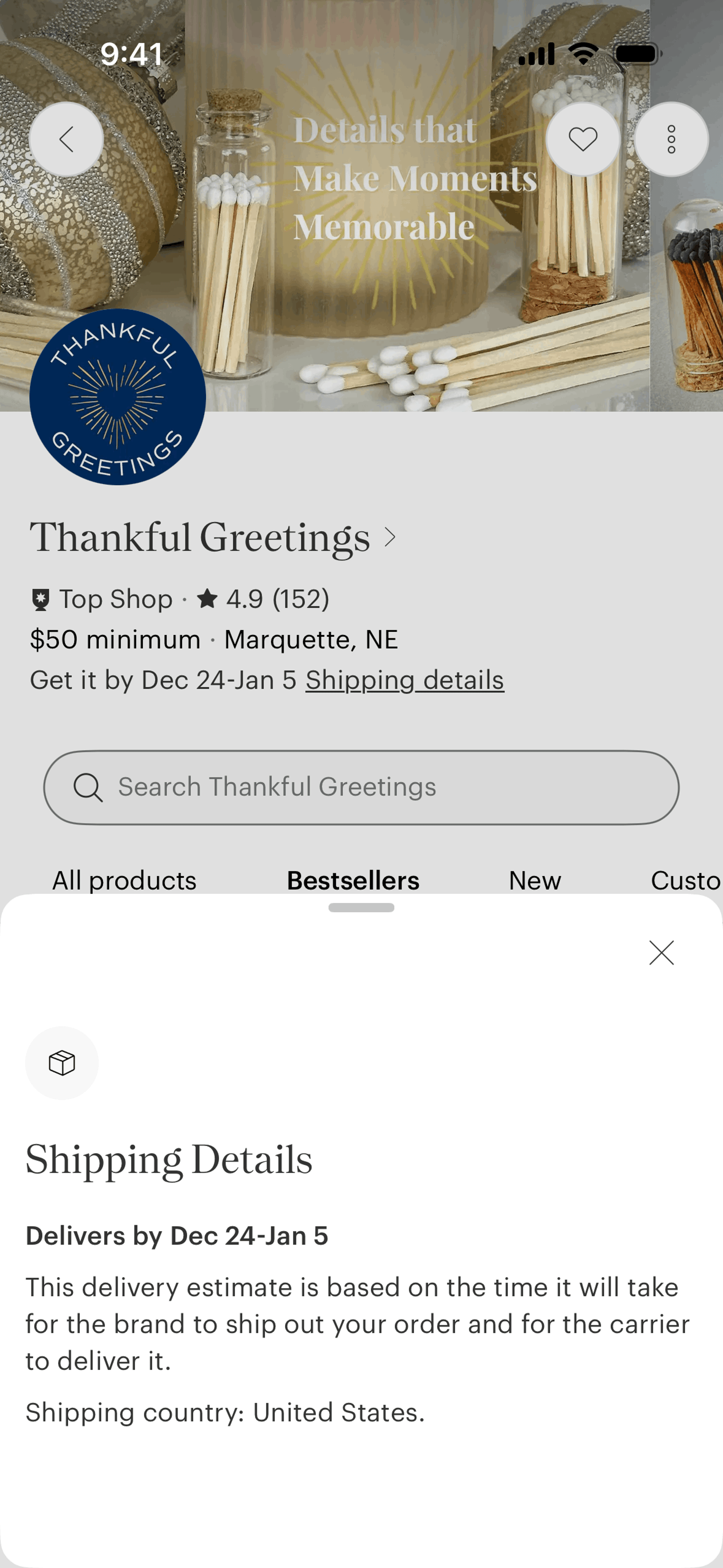 Faire Wholesale iOS Shopping interface screenshot 7