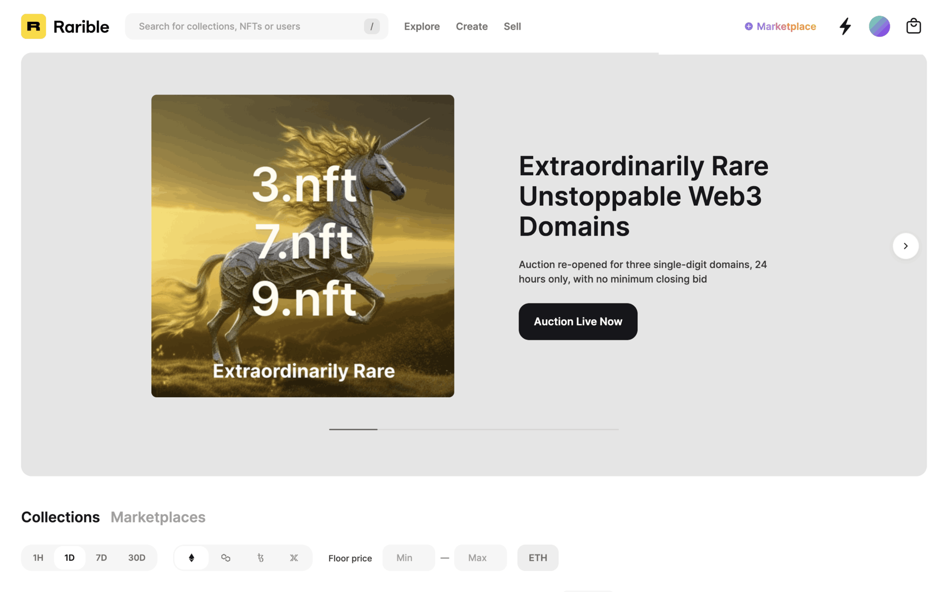 Rarible Web Crypto & Web3 interface screenshot 22