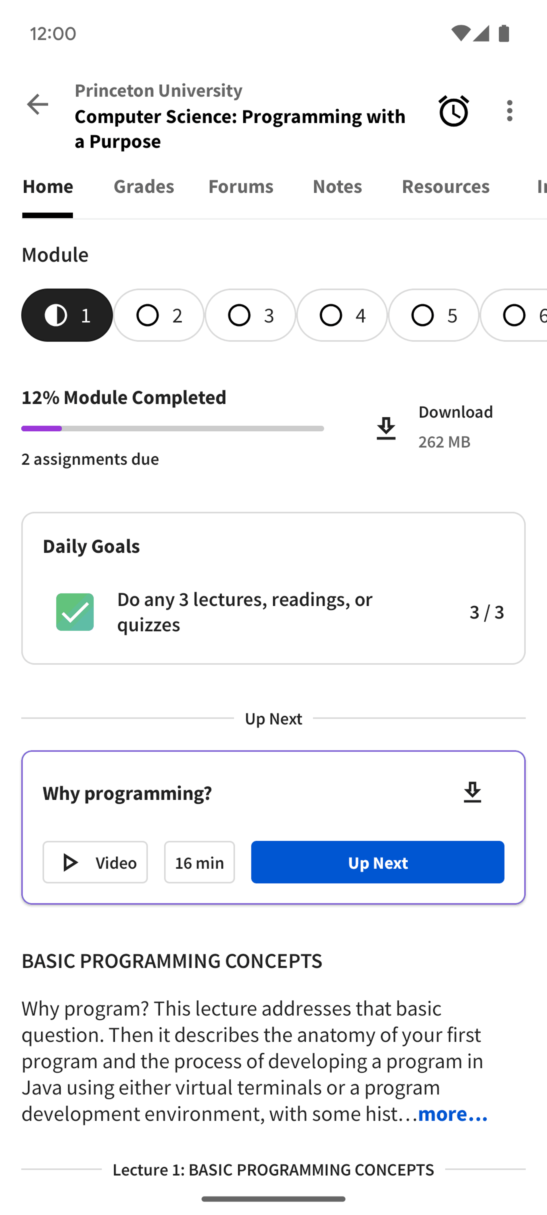 Coursera Android Education interface screenshot 15