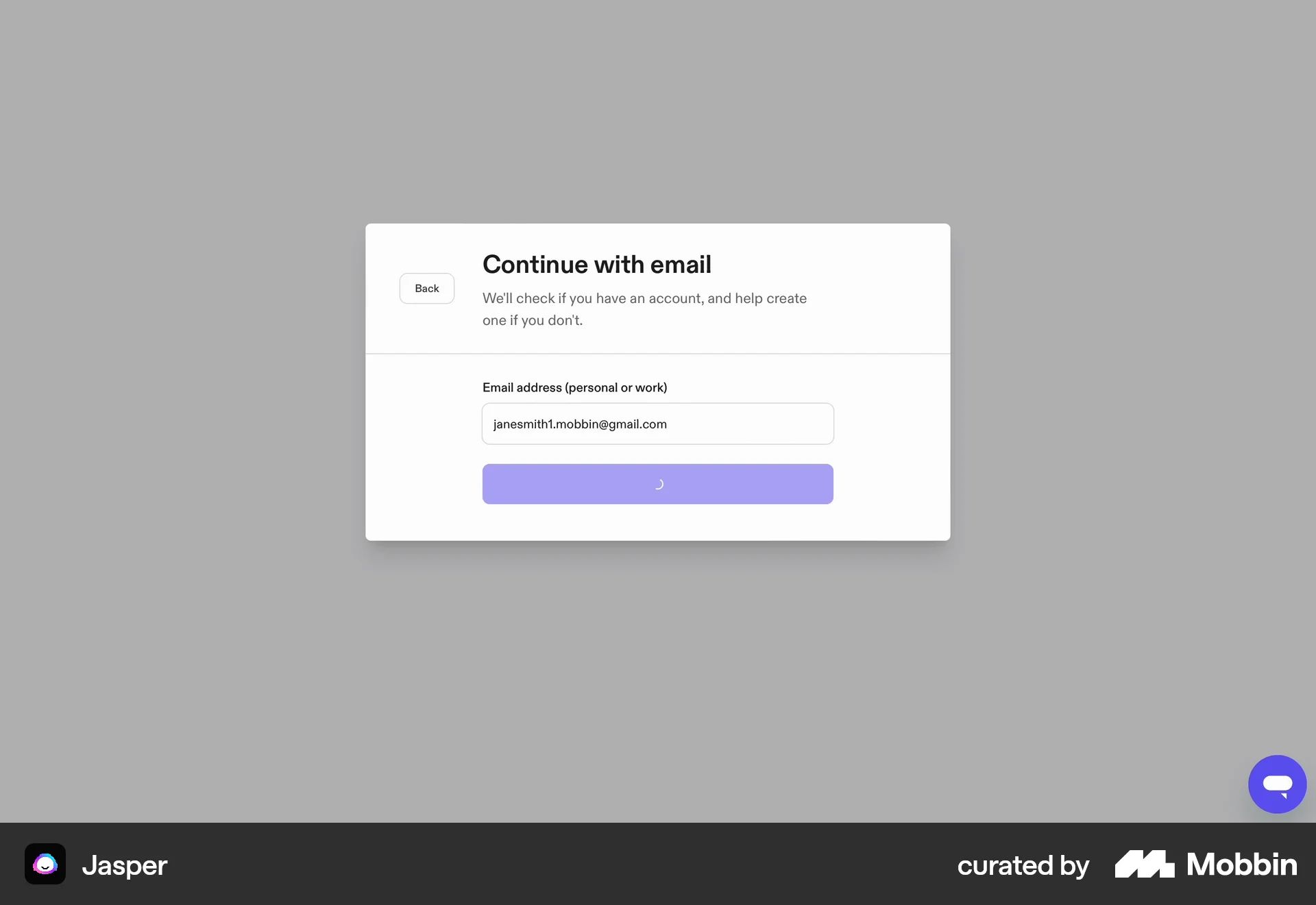 Onboarding on Jasper (web) screen 5