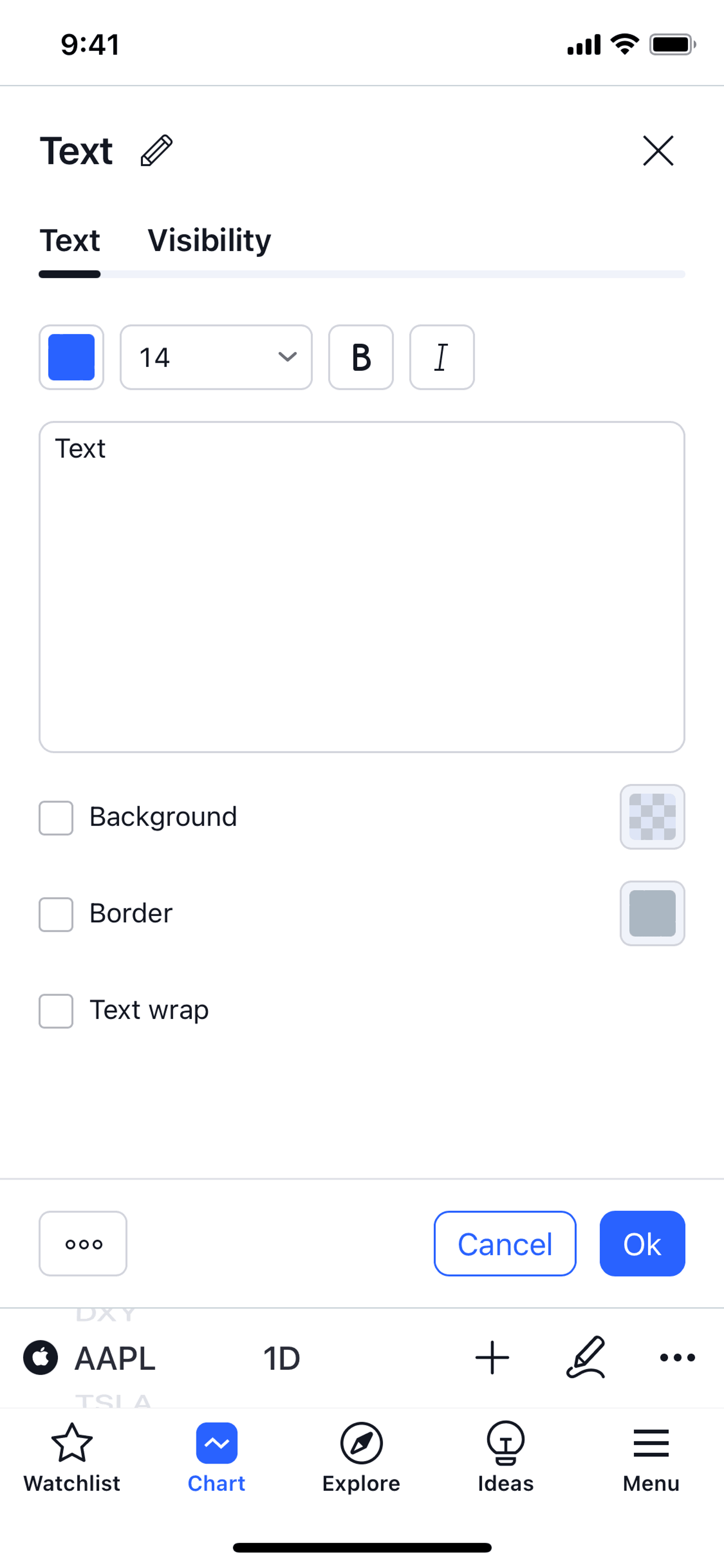 TradingView iOS Finance interface screenshot 9