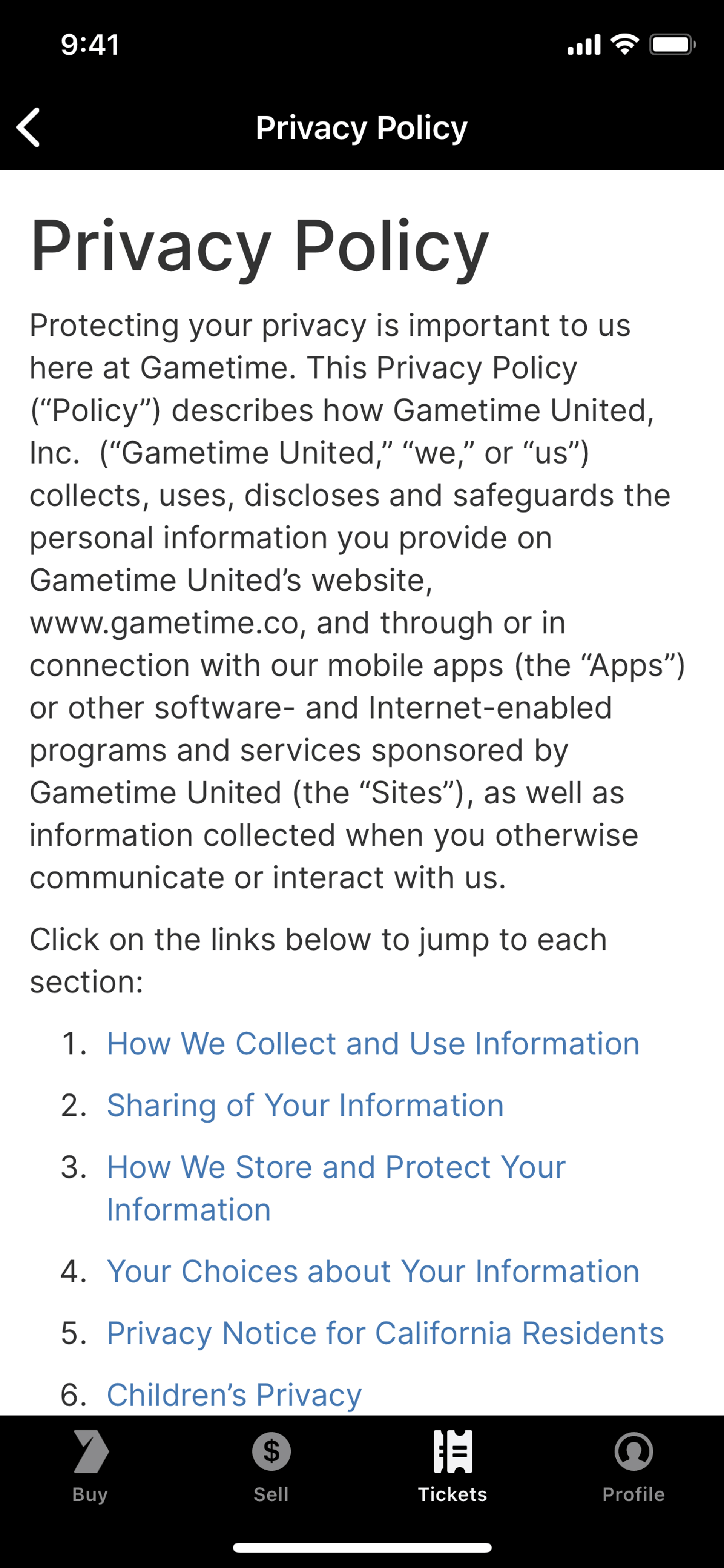 Gametime iOS Entertainment interface screenshot 21