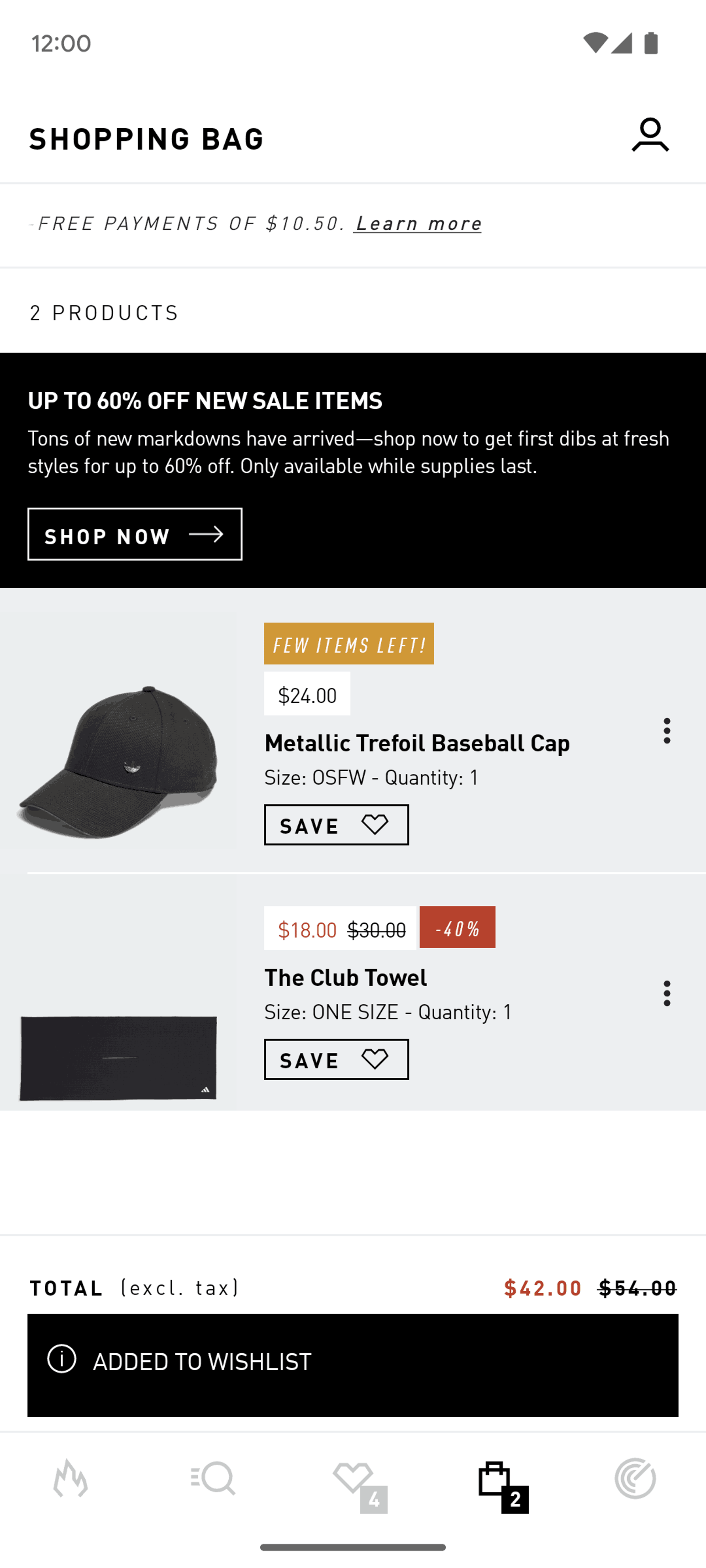 adidas Android Shopping interface screenshot 15