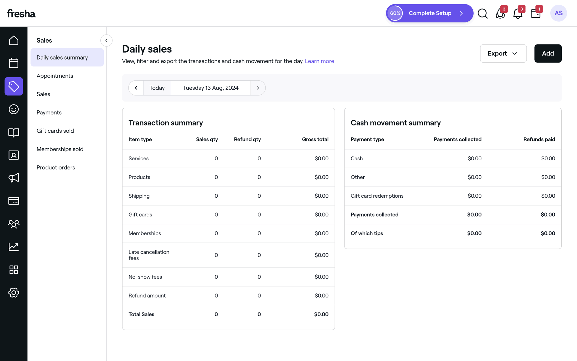 Fresha Web Business interface screenshot 13