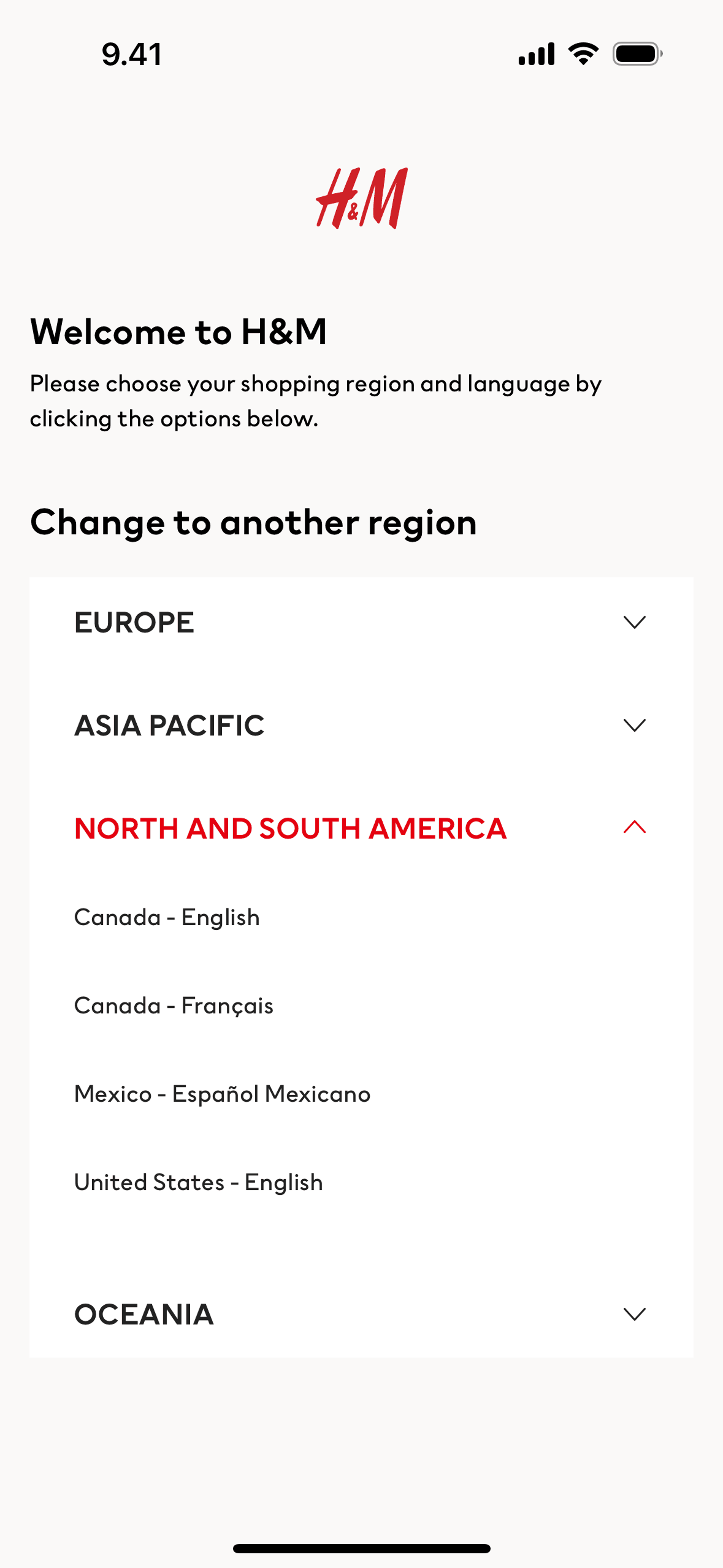 H&M iOS Shopping interface screenshot 3