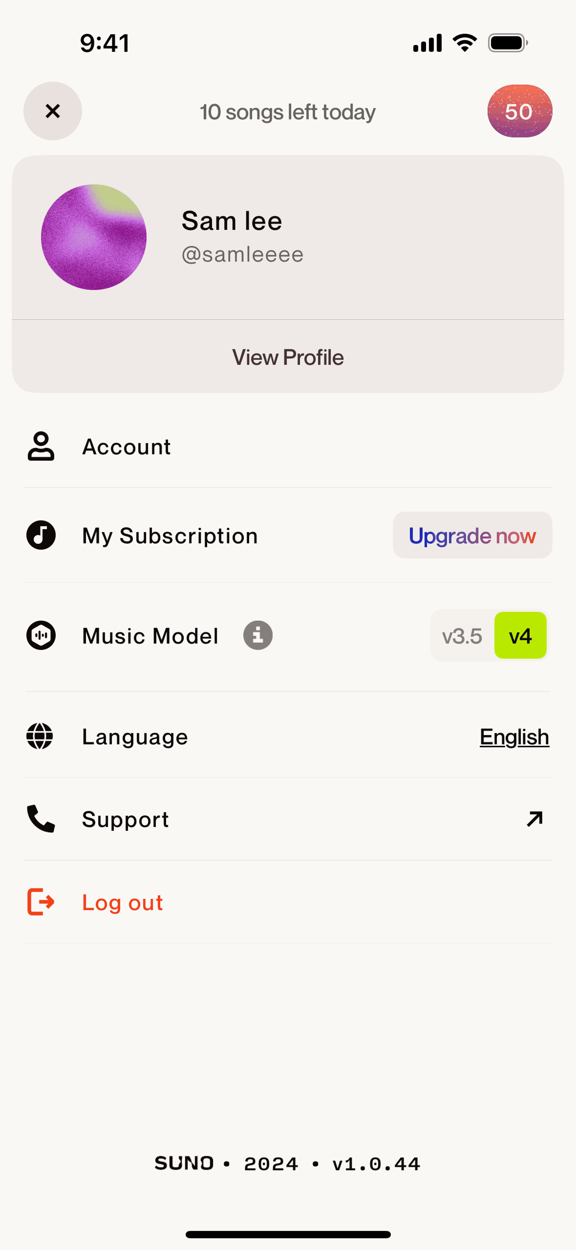 Suno iOS AI interface screenshot 12