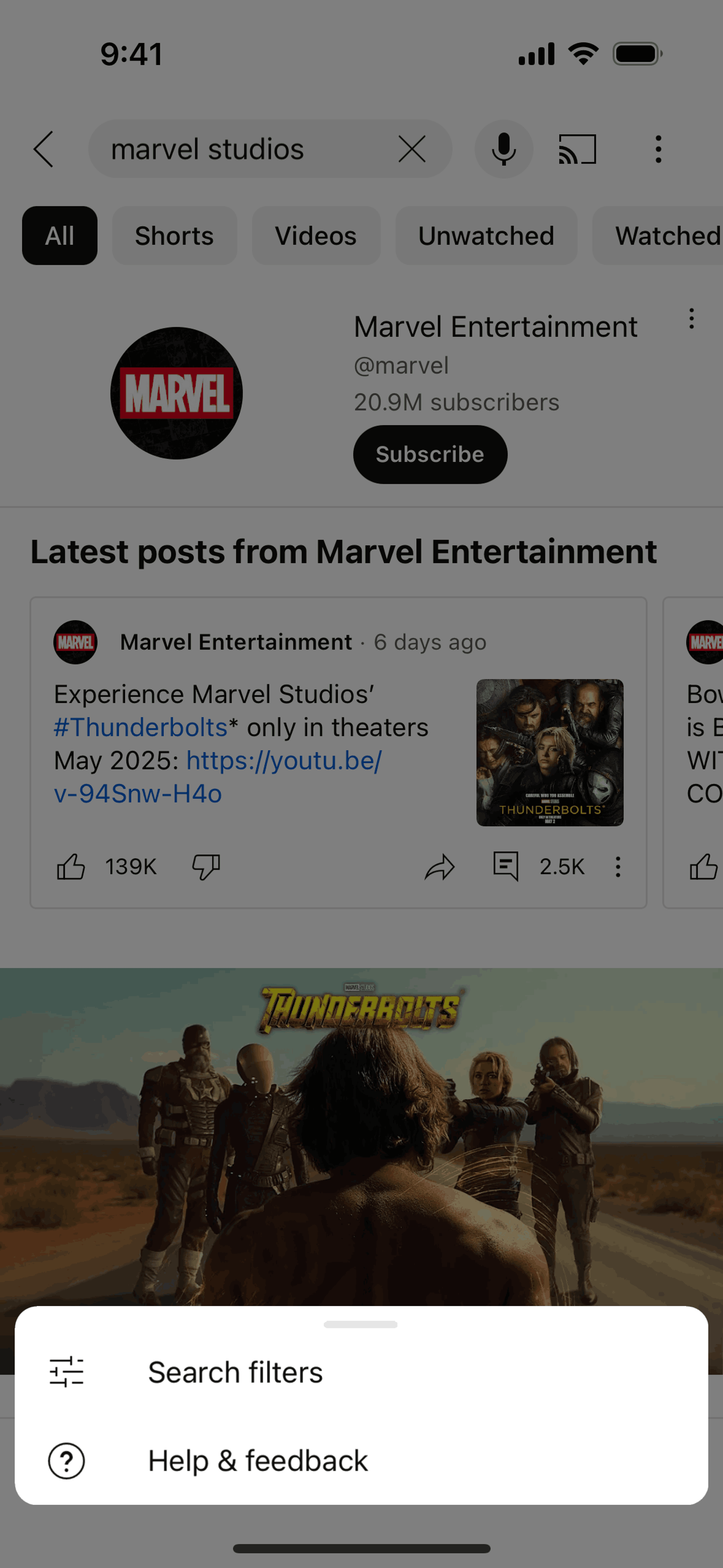 YouTube iOS Photo & Video interface screenshot 14
