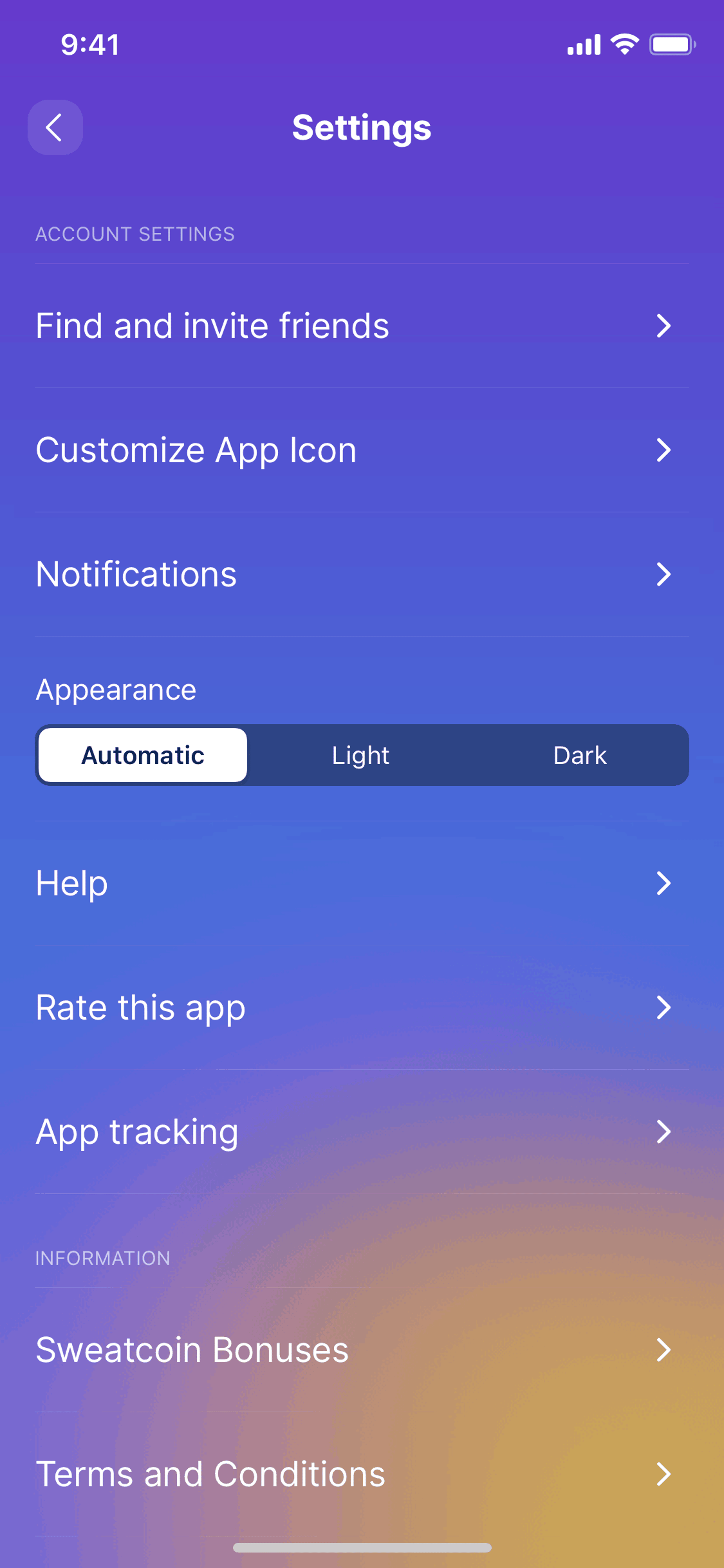 Sweatcoin iOS Health & Fitness interface screenshot 18