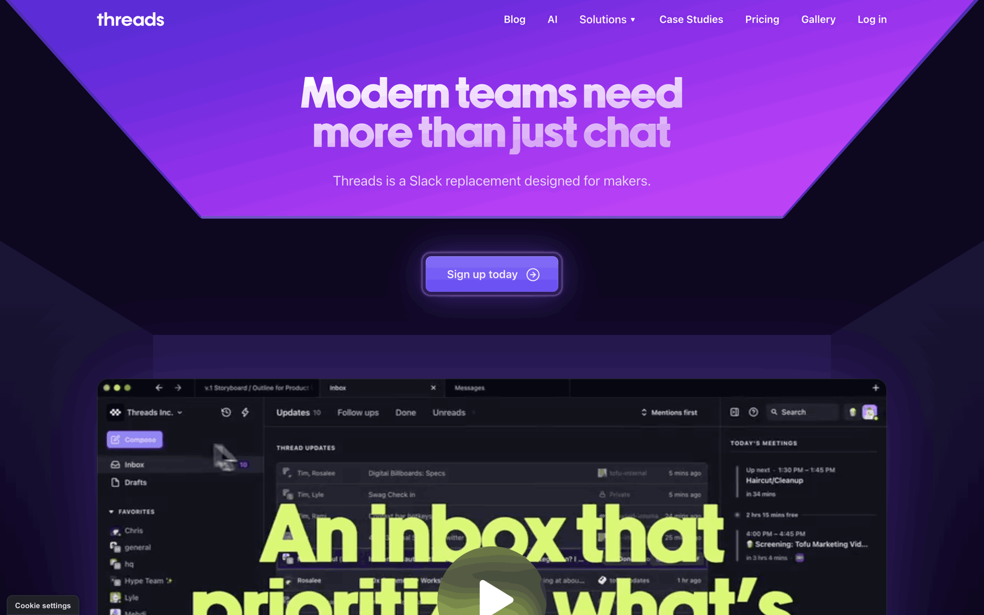 Threads Web Business interface screenshot 1